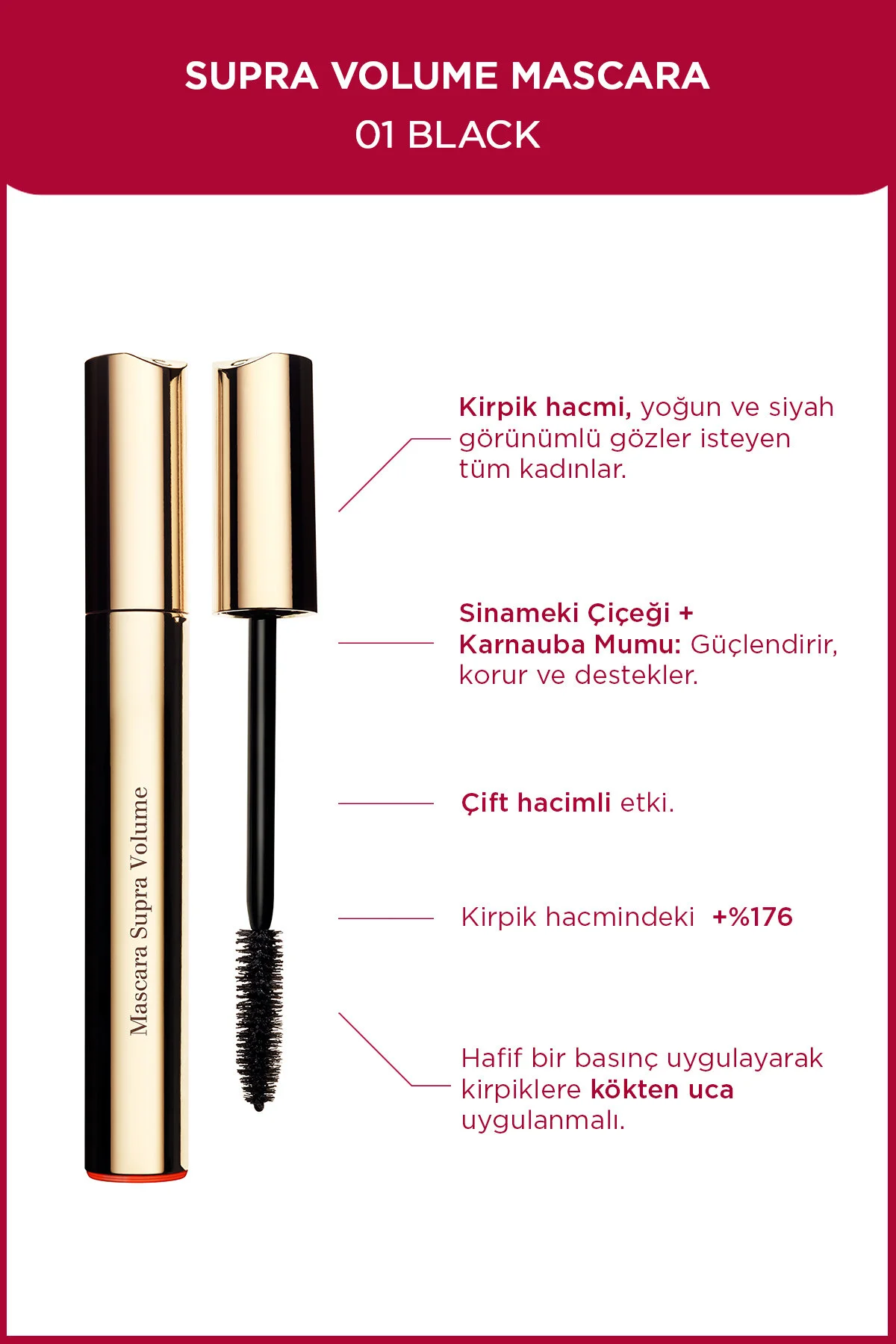 Clarins ماسکارا حجم‌دهنده سوپرا مشکی ۰۱