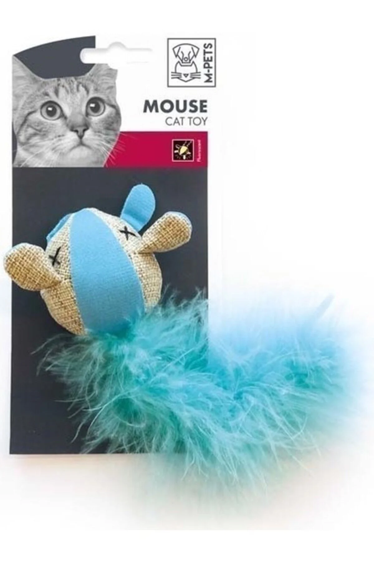 اسباب بازی گربه M PETS MOUSE به شکل پارچه کتانی با 17X7X4 سانتی متر زرد 1 قطعه Trixie