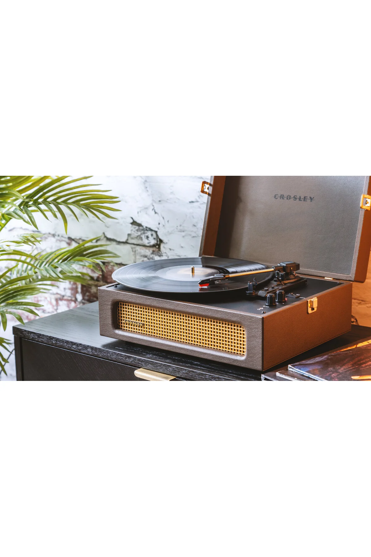 گِرامافون و صفحه گردان بلوتوث کاکائو در داخل خارج از بازیکنان PLAK CROSLEY