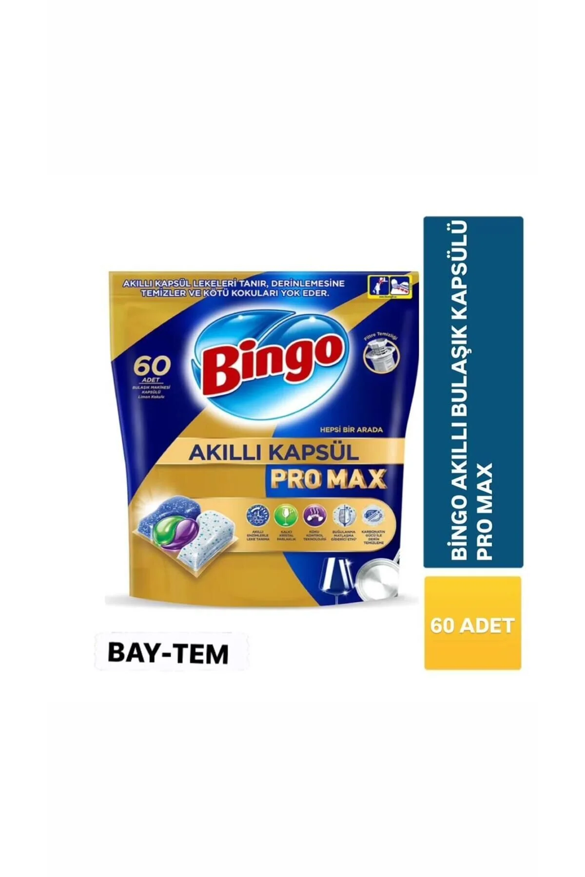 قرص و پودر ماشین ظرفشویی کپسول هوشمند PRO MAX 60 Bingo