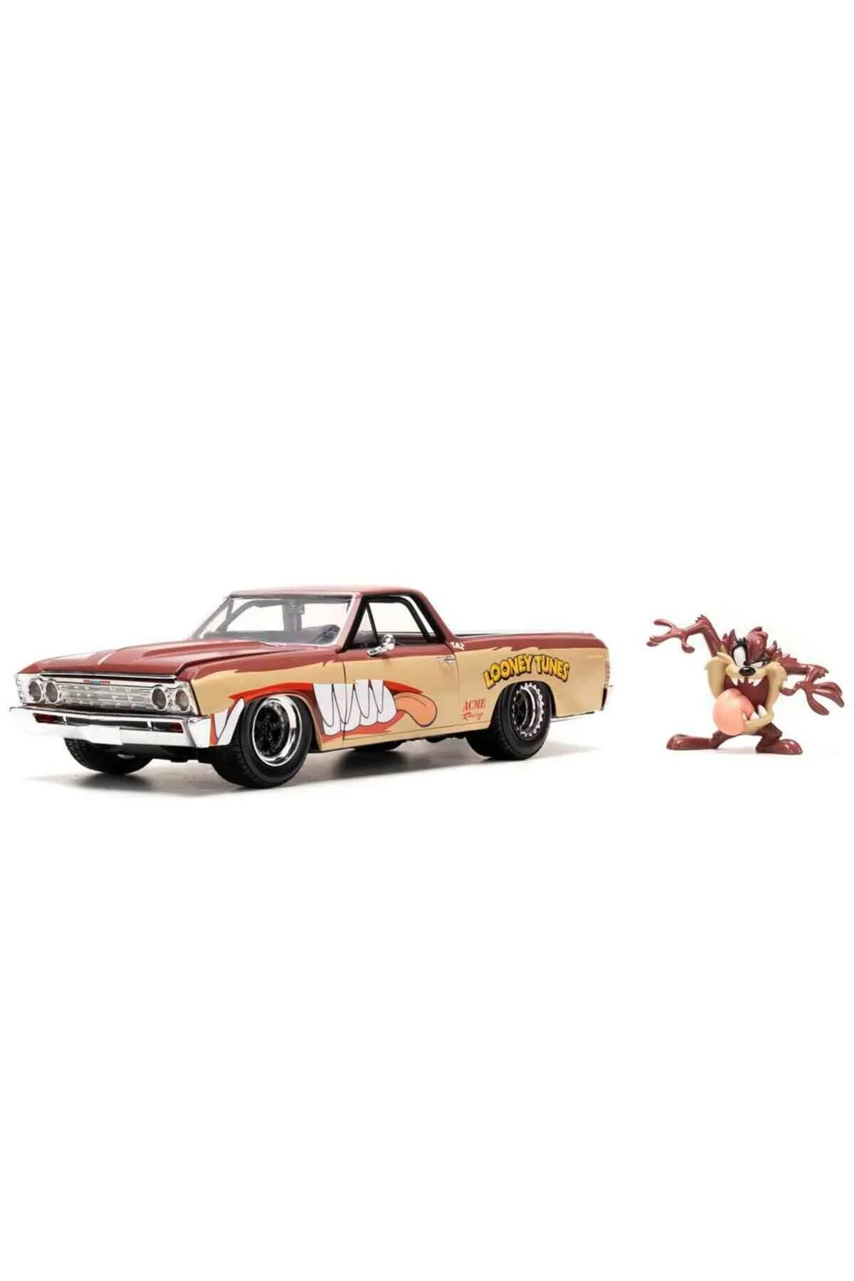 ماشین اسباب بازی 1:24 LOONEY TUNES 1967 CHEVROLET EL CAMINO DIE CAST CAR و TASMANIA MONSTER Jada