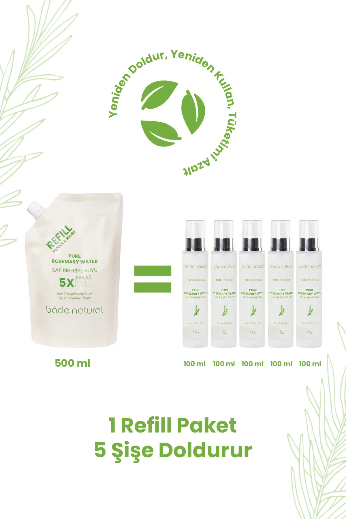 تونیک موی تقویت کننده با عصاره رزماری 500 میلی لیتر بادا ناتورال Bade Natural