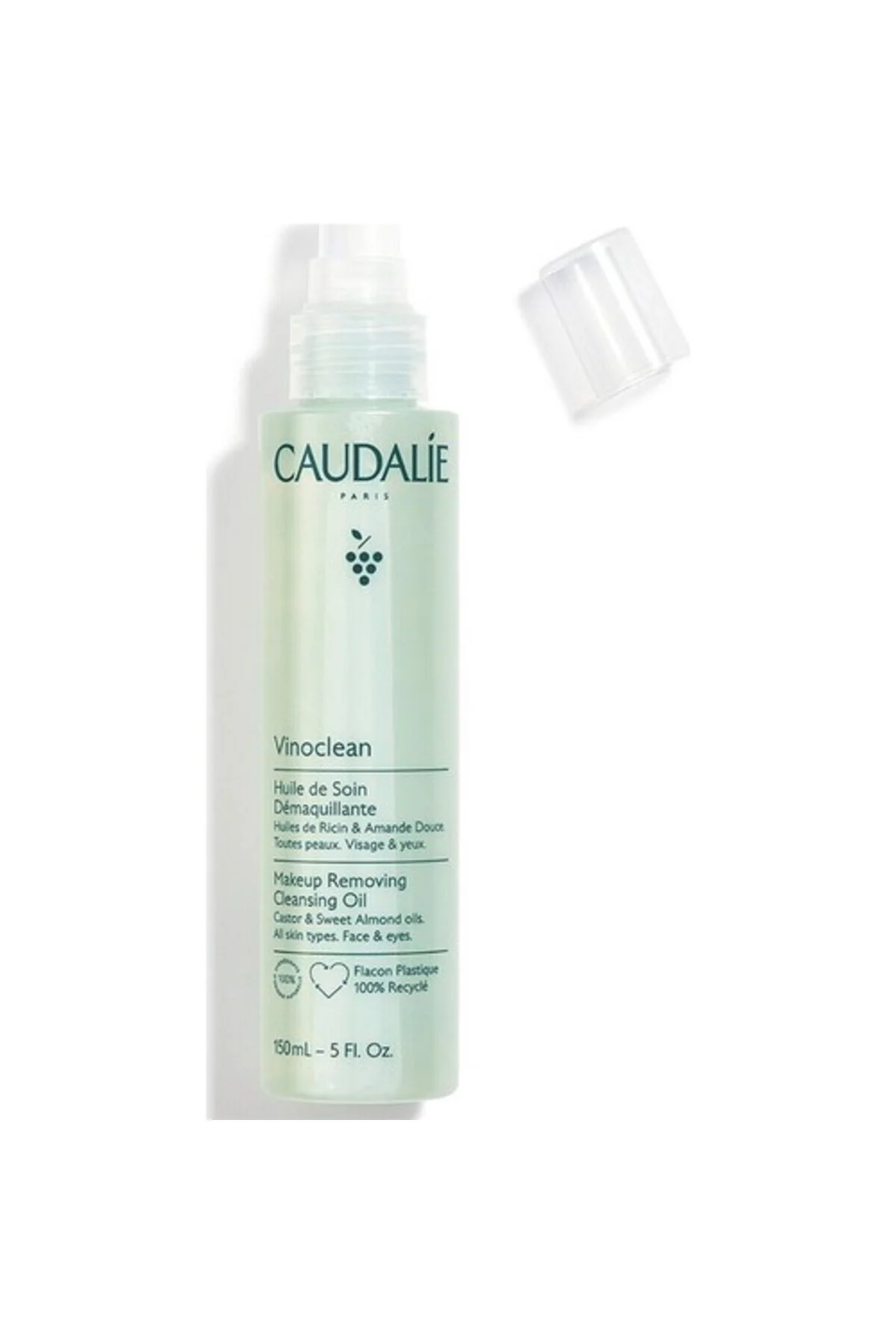 محصولات بهداشتی پرنده VINOCLEAN از بین بردن روغن تمیز کننده 150 میل آرایش می کند Caudalie