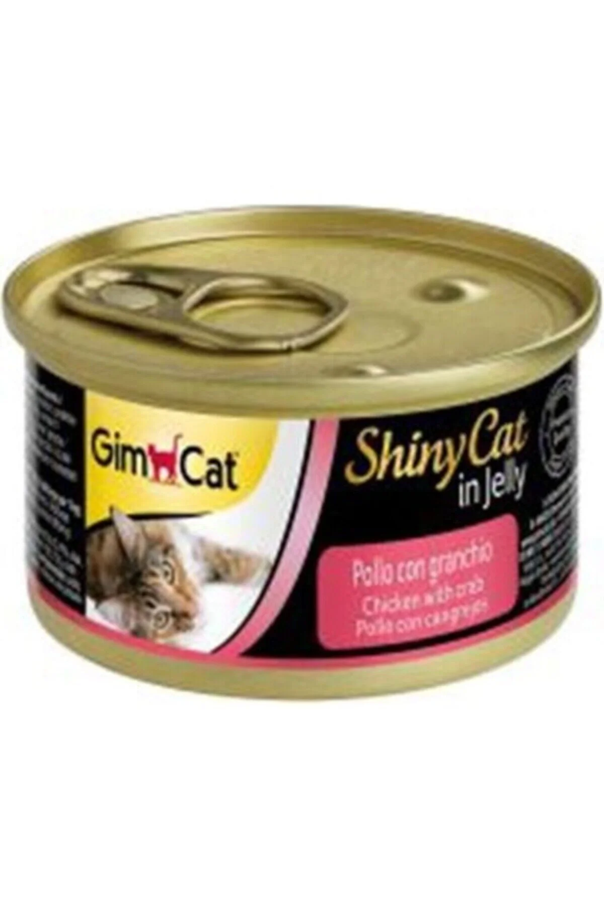 اسباب بازی گربه کنسرو شینی گیمپت با ژله مرغ و خرچنگ 70 گرم Gimcat