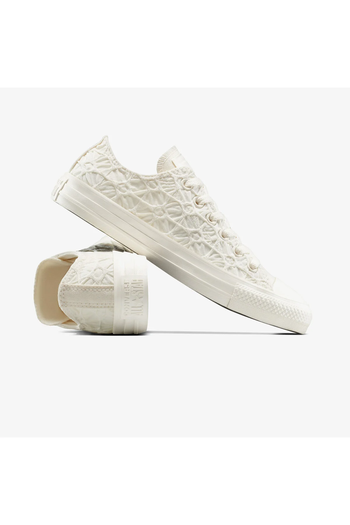 اسنیکر کفش کتانی کرم یونیسکس با جنس آل استار بافت چاک تیلور کانورس Converse