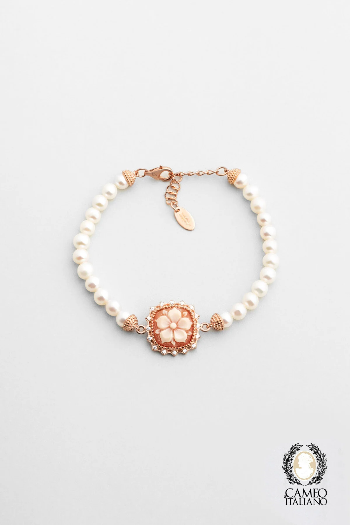 دستبند نقره ای 20 سانتی متری با روکش طلای 18 عیار CAMEO ITALIANO So Chic