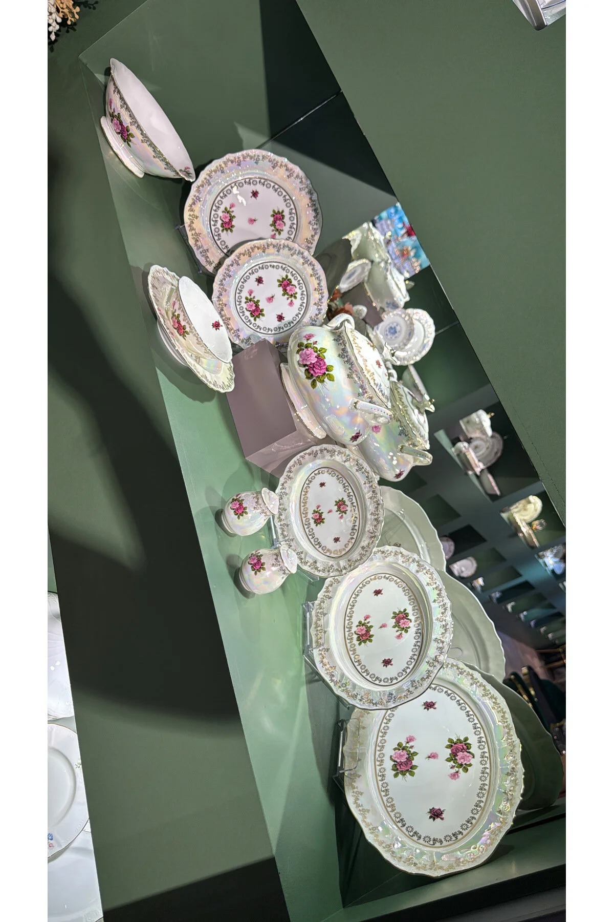 سرویس غذاخوری ESTERHOMEDECOR 12 شخص 60 قطعه شام ​​چینی SEDEFLI مجموعه ​​گل hediye