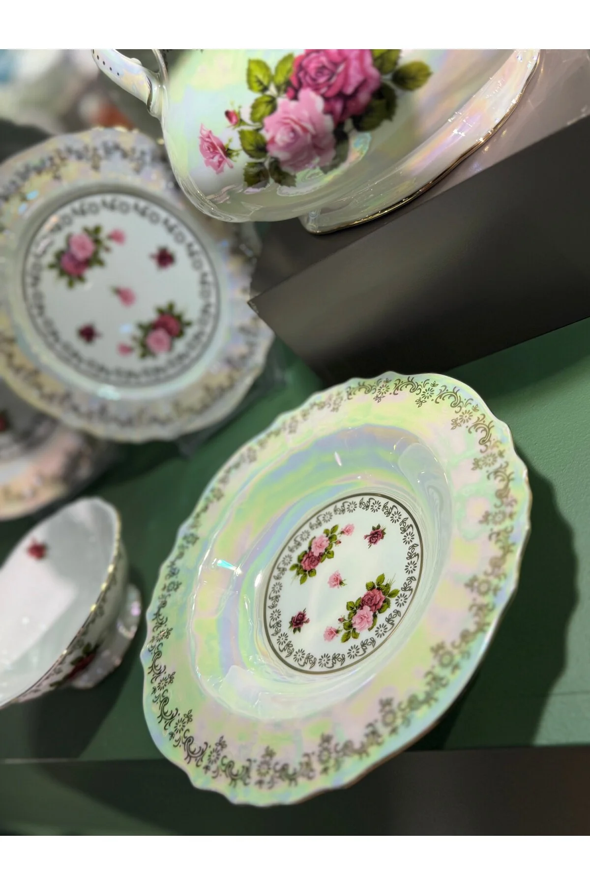 سرویس غذاخوری ESTERHOMEDECOR 12 شخص 60 قطعه شام چینی SEDEFLI مجموعه گل hediye