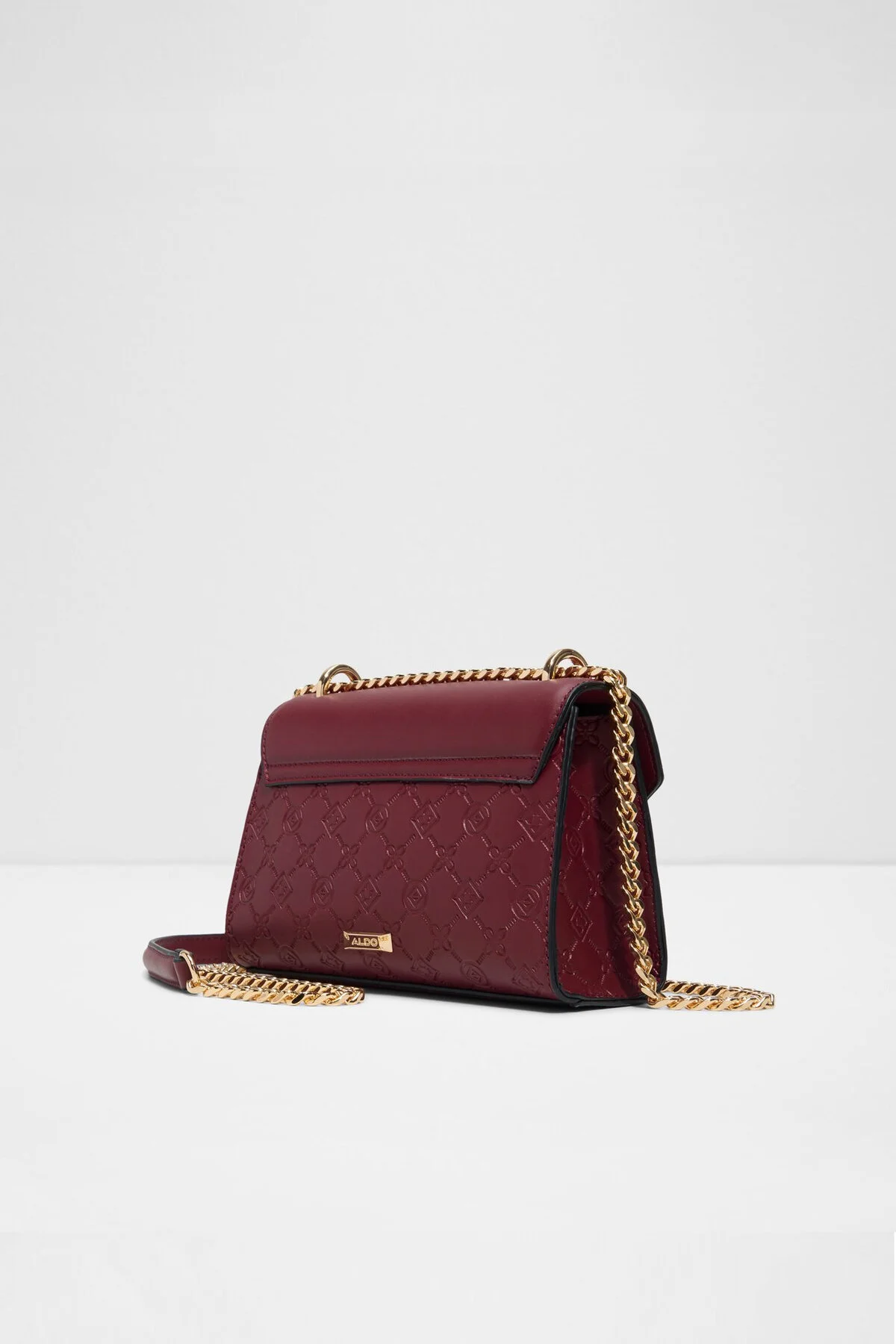 کیف شانه ای CRELALLE زنانه با دسته زنجیر بسته فلزی CLARET RED CROSSBODY Aldo