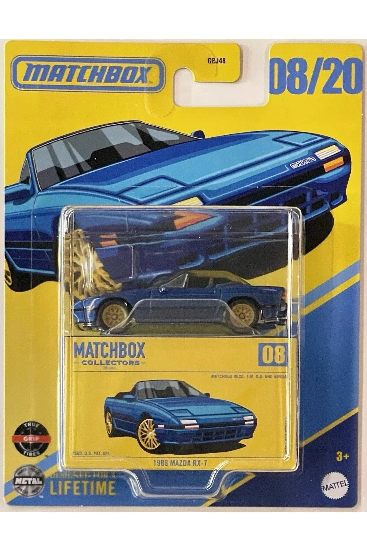 ماشین اسباب بازی MATCHBOX COLLECTORS 1988 MAZDA RX 7 BLUE 1:64 SCALE DIECAST MODEL CAR METAL BODY از ترکیه HOT WHEELS