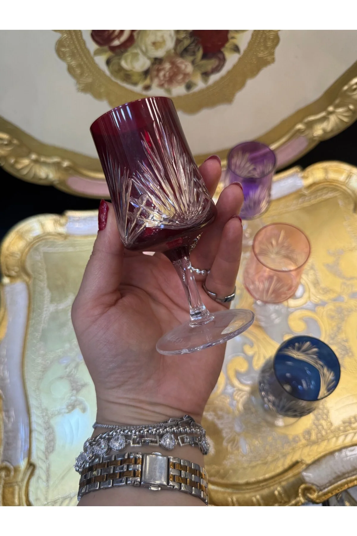 لیوان ESTERHOMEDECOR 6 قهوه و همچنین مینی شیشه کریستالی دمیدن به سبک ای بسیار نازک hediye