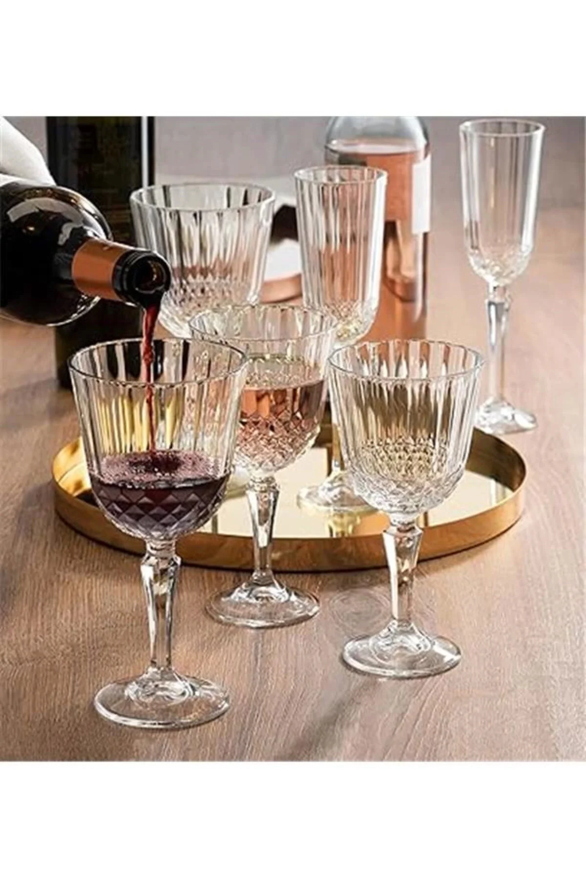 لیوان پایه‌دار گلاس 440220 سری DIONY WHITE WINE GOBLET 230CC 6 قطعه شفاف hepsiibirarada