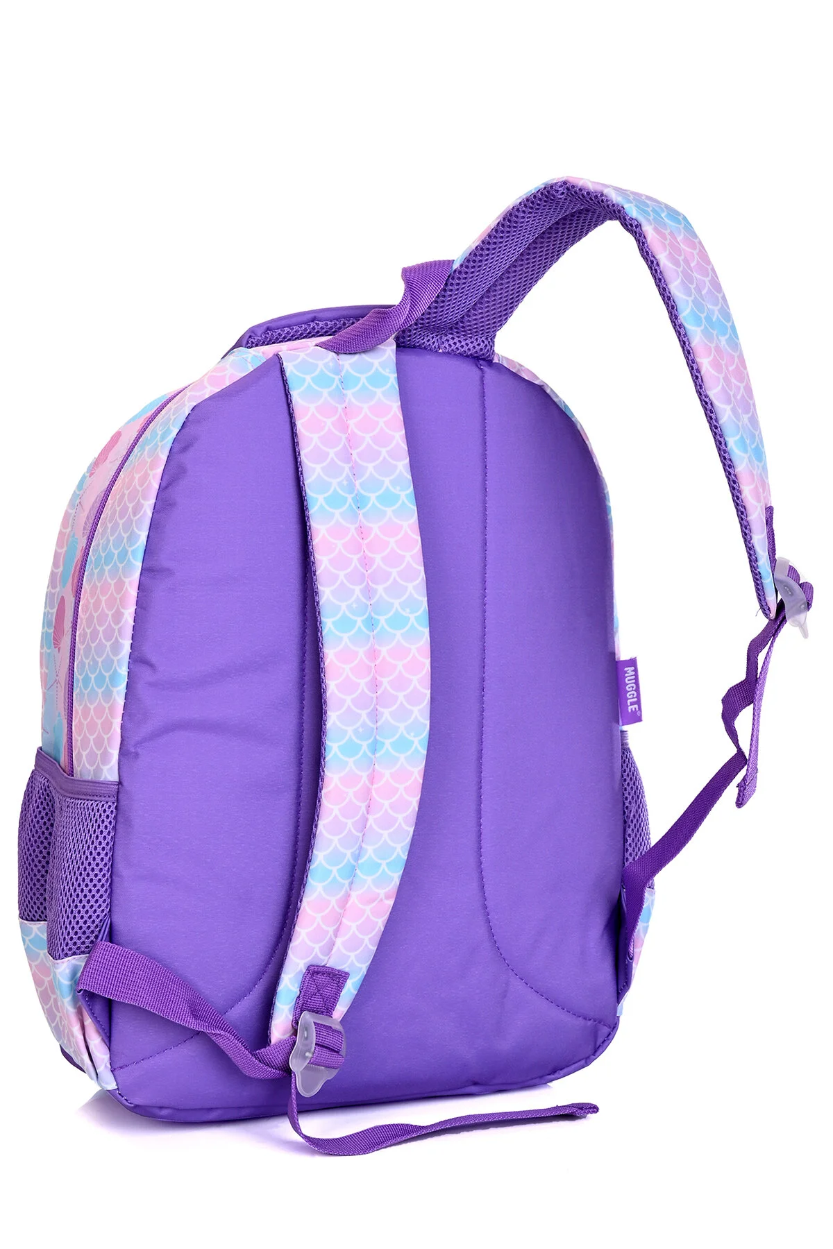 کیف مدرسه زنانه MU BAG و مجموعه نگهدارنده پری دریایی | کوله پشتی صورتی بنفش درخشان MUGGLE