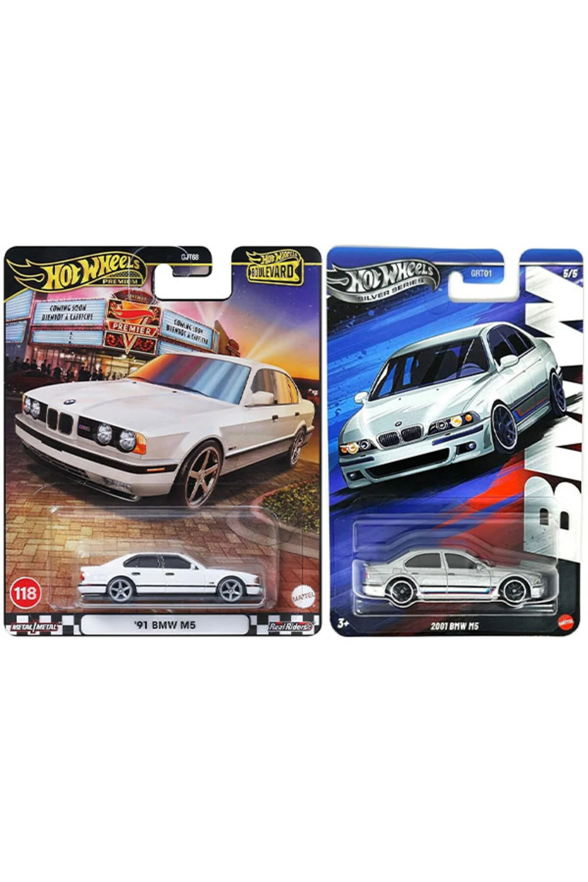 ماشین اسباب بازی 2 SET 2001 BMW M5 & PREMIUM '91 1:64 از ترکیه HOT WHEELS