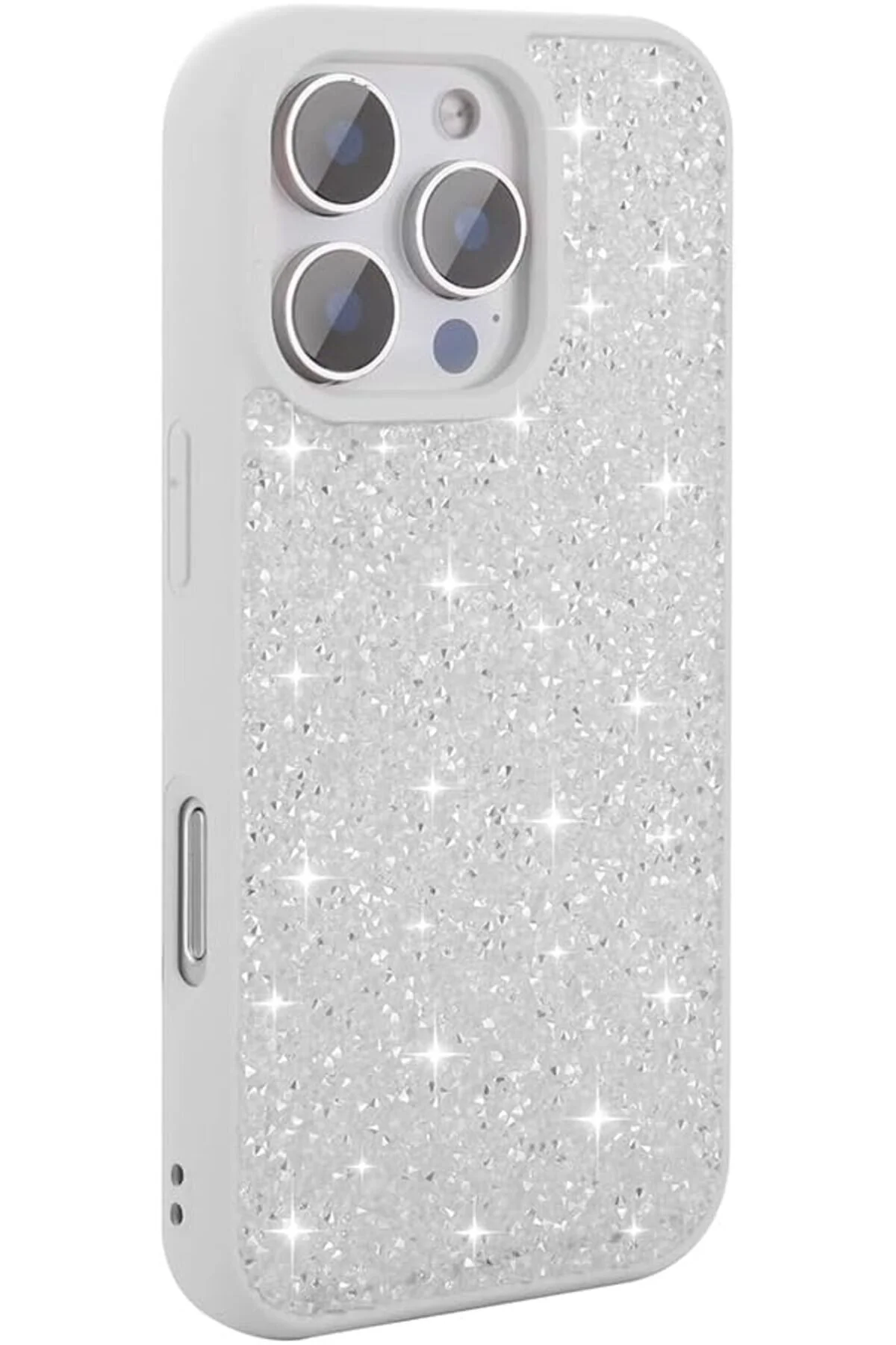 کاور و قاب سازگار با IPHONE 16 PRO MAX CASE BRIGHT STONE DESIGN ZOR DIAMOND COVER WHITE STORY ÖYKÜ VE YİĞİT