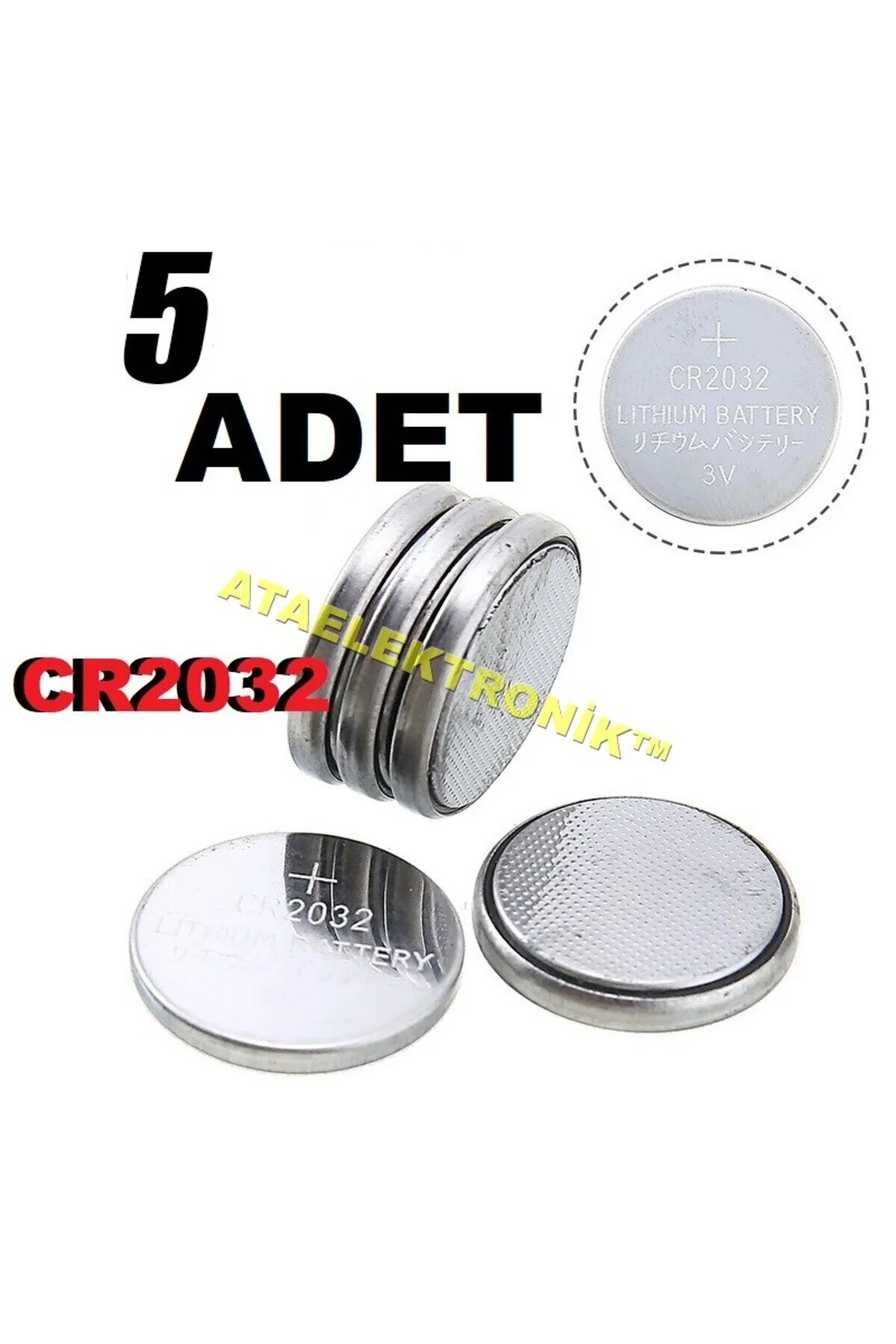 قطعات یدکی کامپیوتر 1 کارت 5 تکه هوندا سیویک ماشین کنترل از راه دور باتری CR2025 3 ولت لیتیوم سکه عدد ATAELEKTRONİK