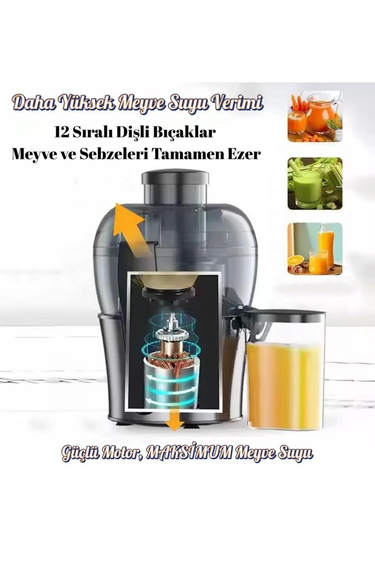 آب میوه و سبزی گیری آبمیوه فروتا 500 وات 1.5 لیتر QUICKCLEAN ضد چکه ریومی اورجینال RİOMİ