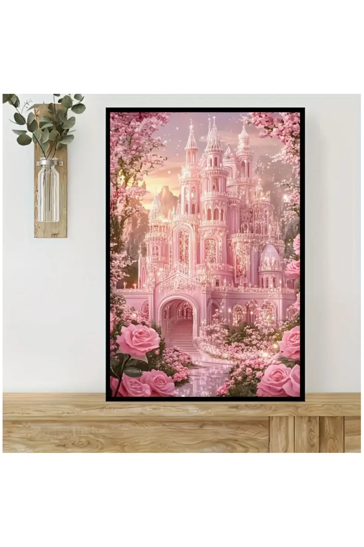 پازل ست نقاشی معمایی موزاییک 5 بعدی قلعه گل رز 40 30 سانتی متر ŞAN ART DESİGN