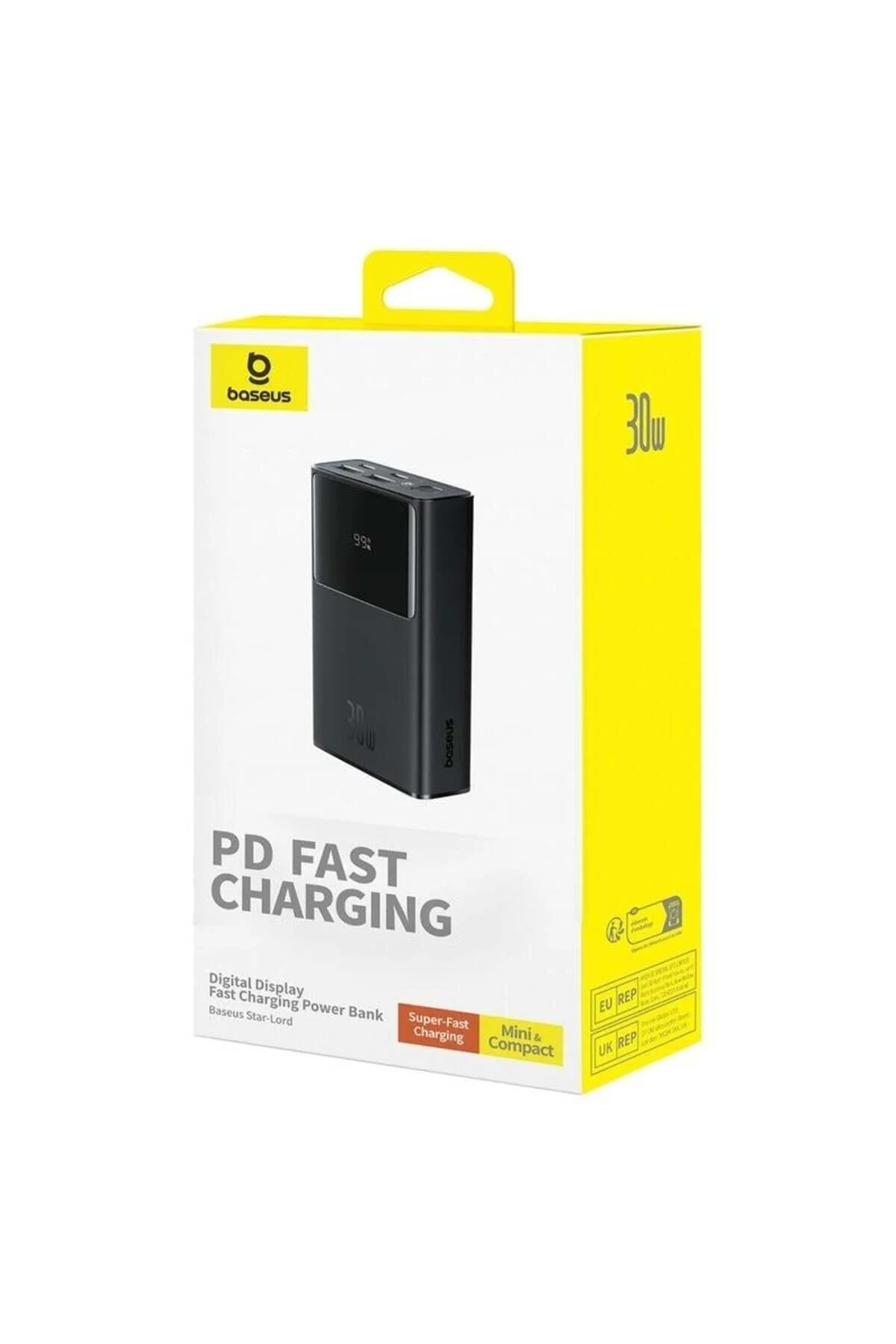 پاوربانک STAR LORD 30W 10 000 MAH DIGITAL SCREEN POWERBANK BLACK Baseus