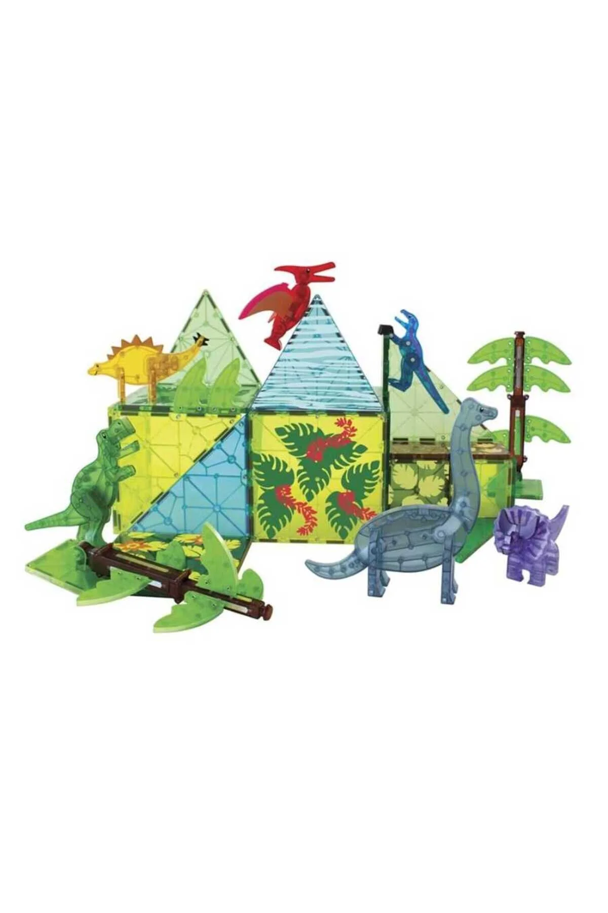 لگو و اسباب بازی های ساخت محور MAGNATILES DINOSAUR WORLD 50 PIECES XL 22850 از ترکیه Magna Tiles