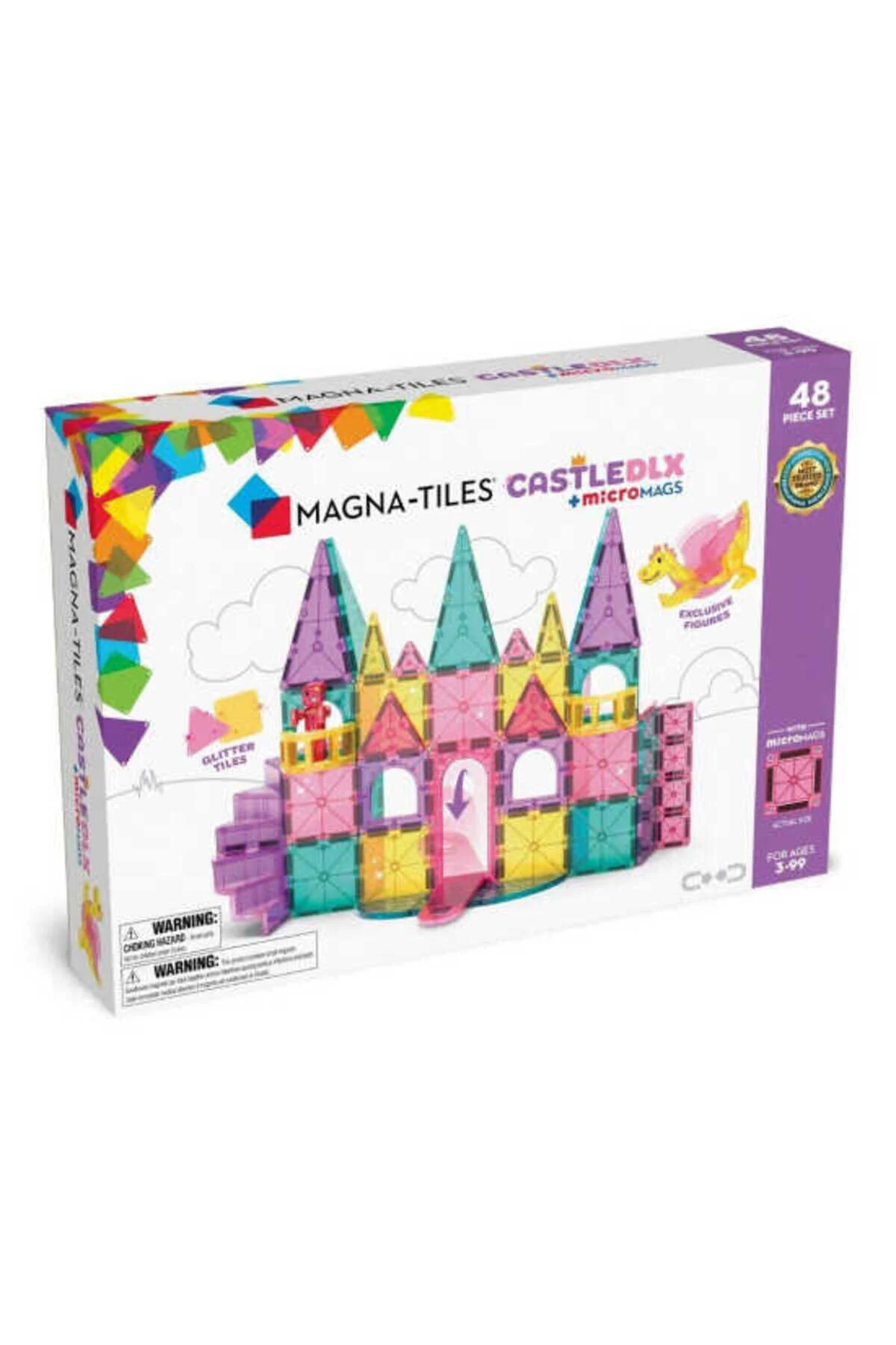 لگو و اسباب بازی های ساخت محور MAGNA TILES CASTLE DLX + MICROMAGS PRINCESS 48 PIECES 242048CA از ترکیه Magna Tiles