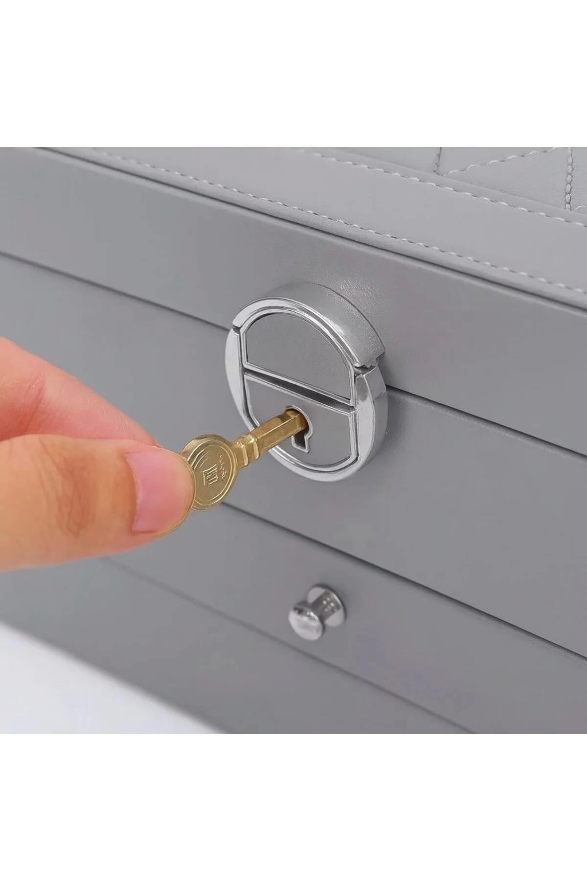نظم‌دهنده لوازم آرایش و جواهر در خارج از قفل 2 شده جواهرات سازمان دهنده خاکستری واردات Evistro