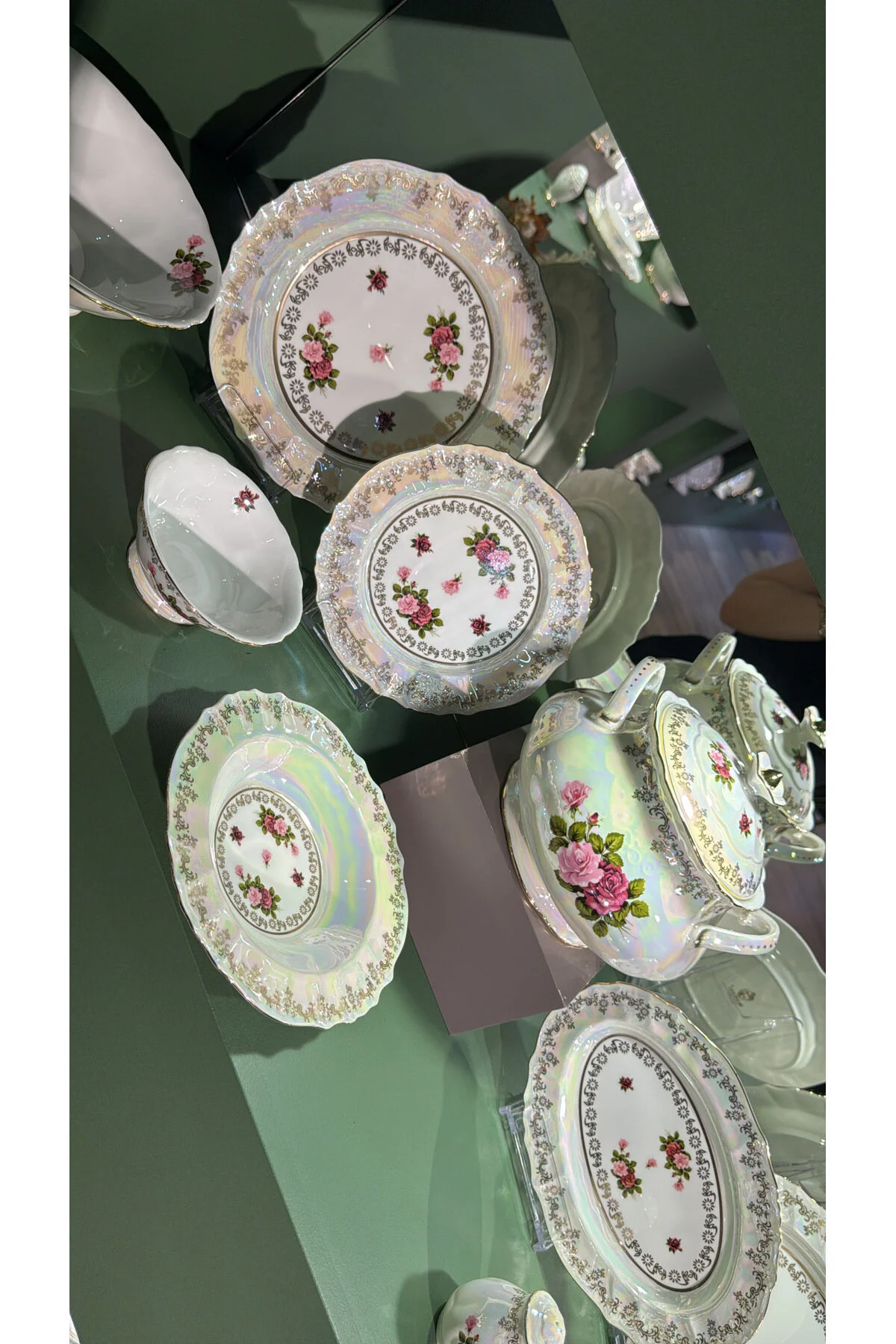 سرویس غذاخوری ESTERHOMEDECOR 12 شخص 60 قطعه شام چینی SEDEFLI مجموعه گل hediye