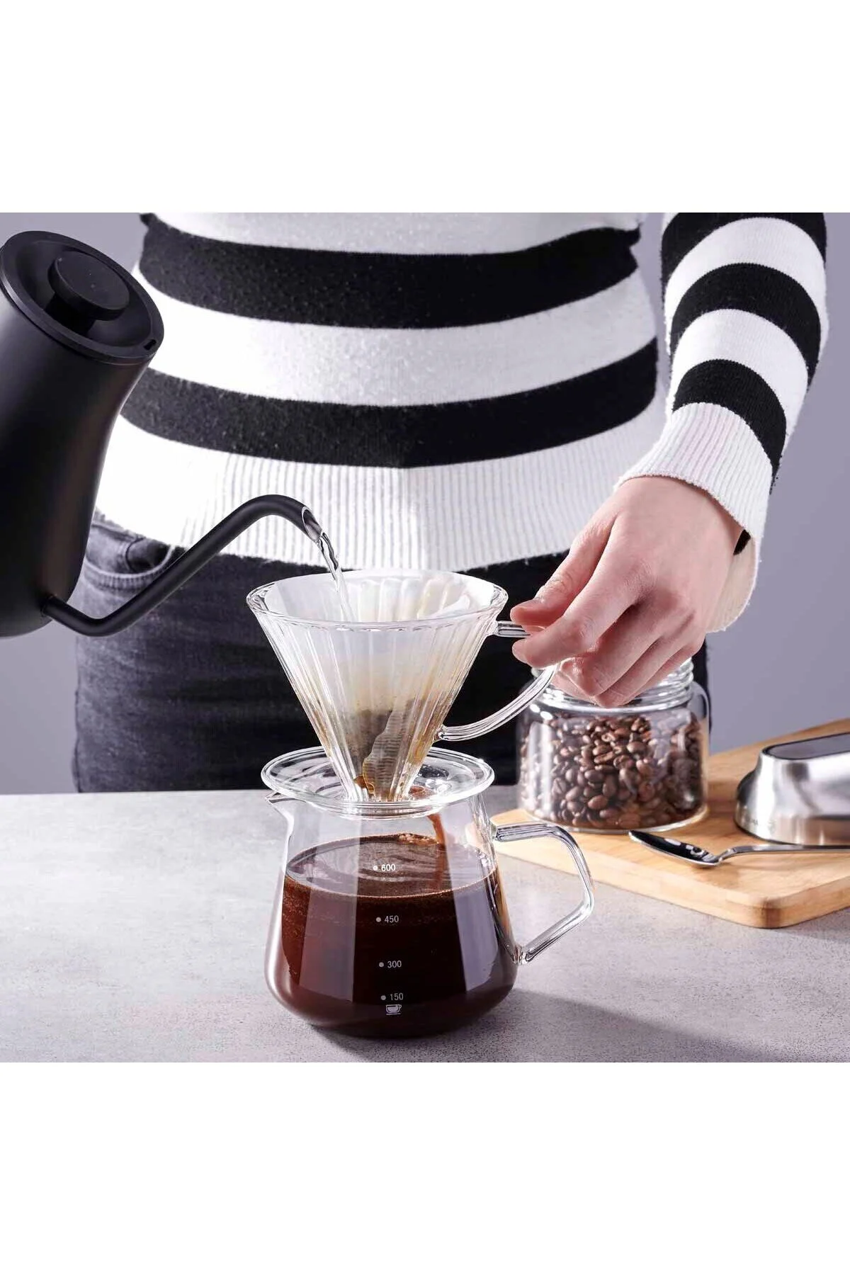 قوری DRIPPER GLASS BREWLINE BOROSILICATE A123 04 KORKMAZ