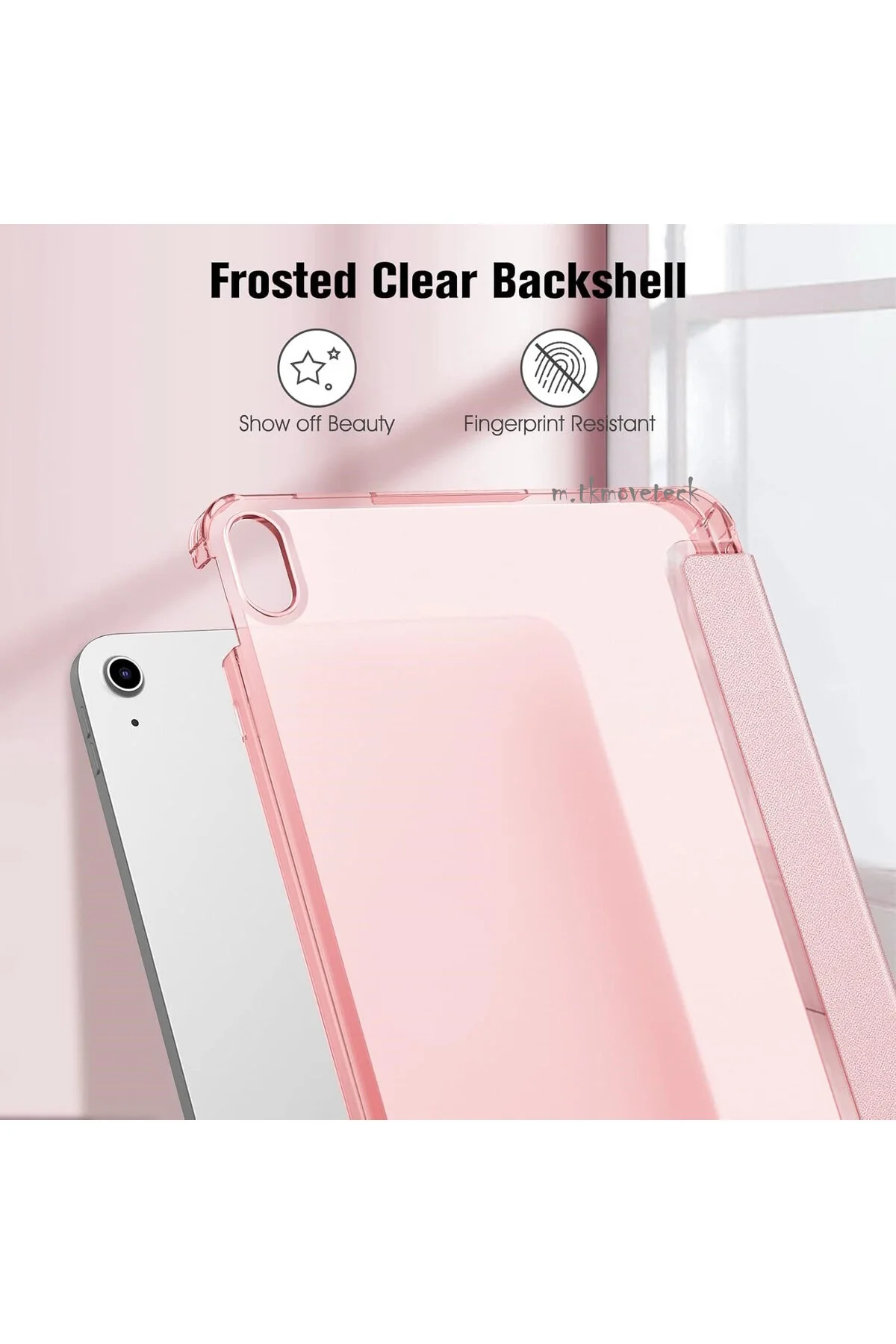 کاور تبلت IPAD 11TH GENERATION A16 10. قاب تاشو سازگار نسل 10.9 + ماوس صفحه کلید بلوتوث قلم قرمز نخل m.tk moveteck