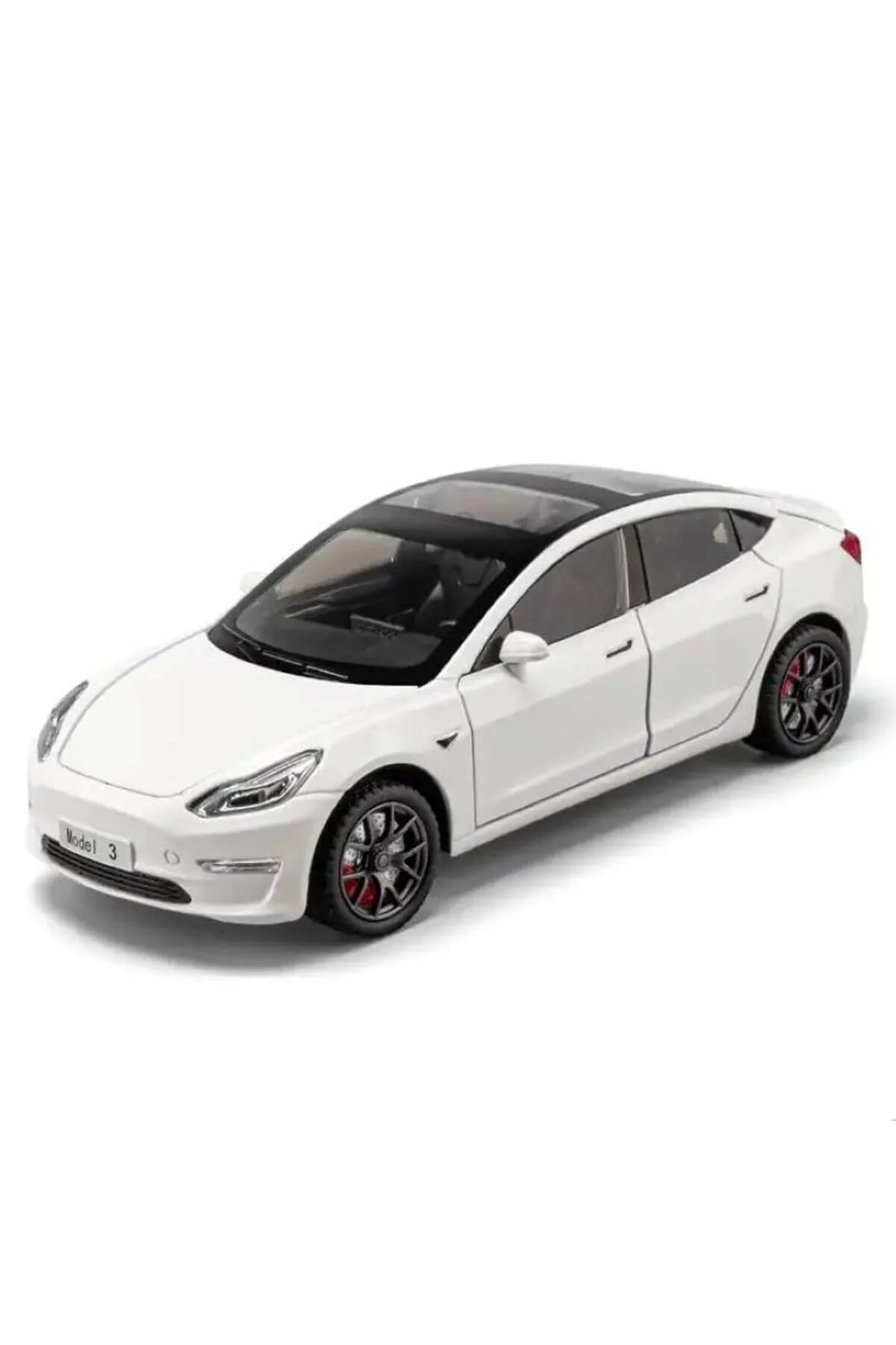 مدل خودرو TESLA MODEL 3 1:24 DIECAST METAL CAR COLLECTION سفید با صدا و نور اورجینال alpmodel
