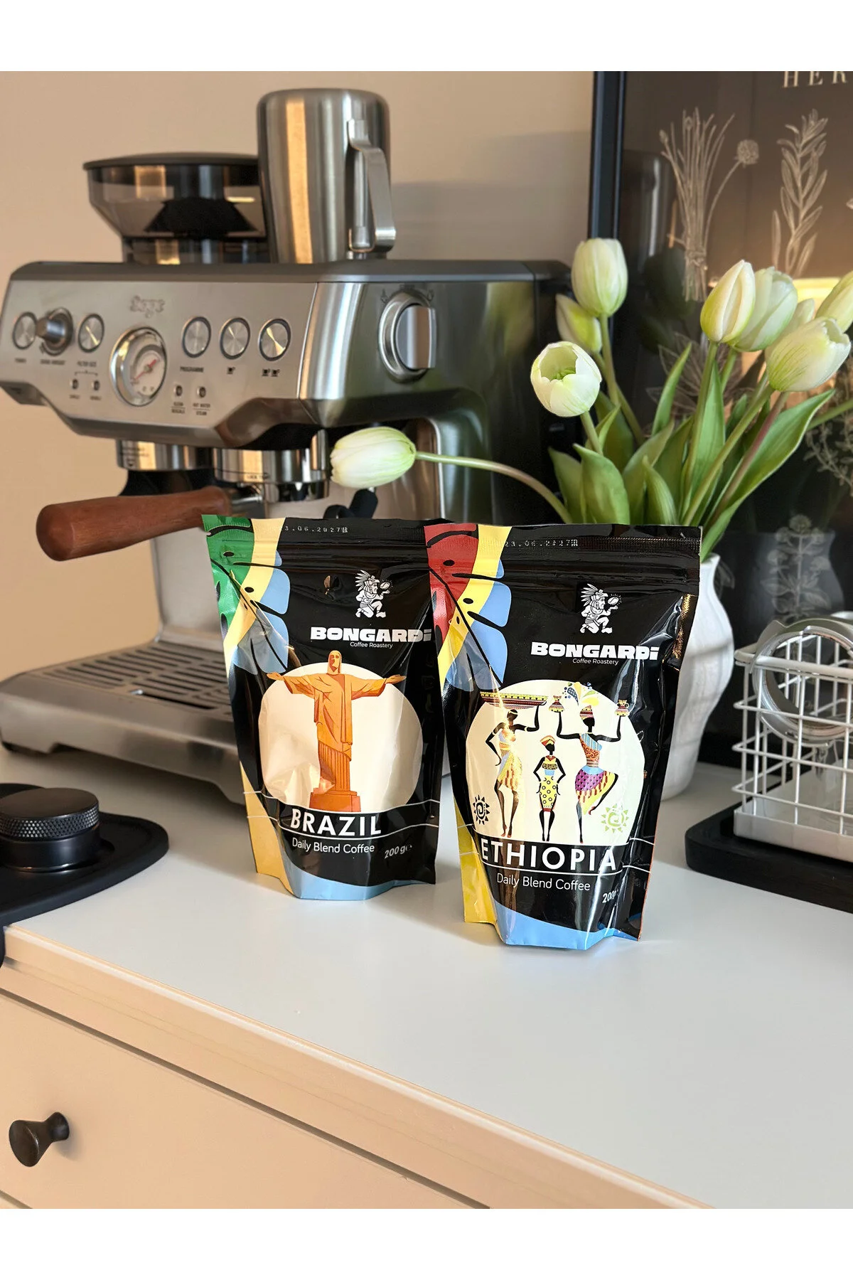 ست 2 عددی قهوه فیلتر کافه سانتوس و اتیوپیایی 200 گرمی Bongardi Coffee