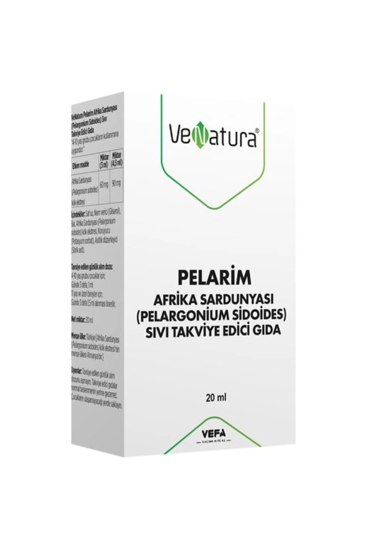 میان وعده سالم GERANIUM آفریقایی PELLARIM 20 میلی لیتر Venatura