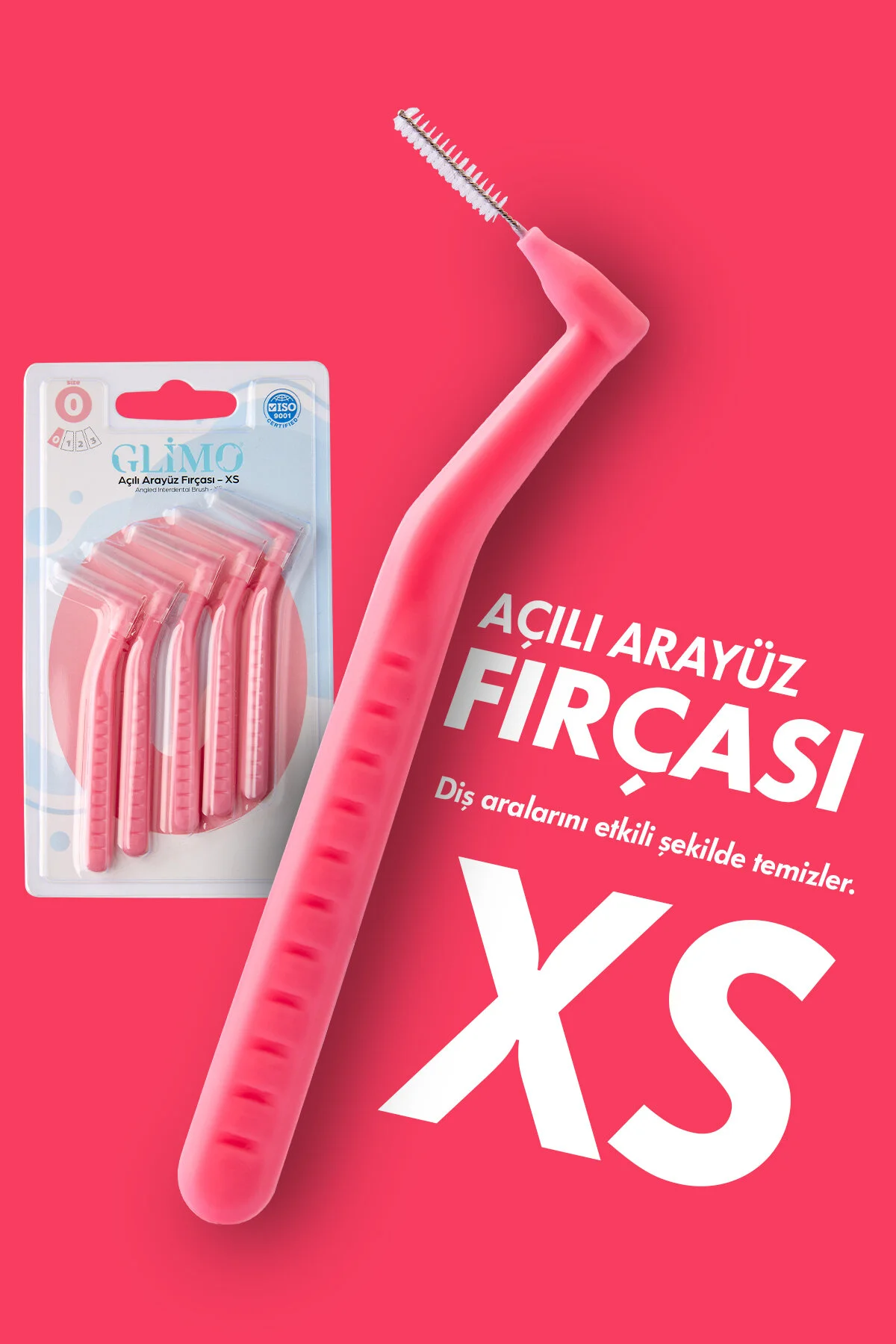 مسواک دستی ANGLED INTERFACE BRUSH 5 PACK XS | تمیز کردن ملایم دندان های باریک دوستدار آدامس ضد پلاک اورجینال Glimo
