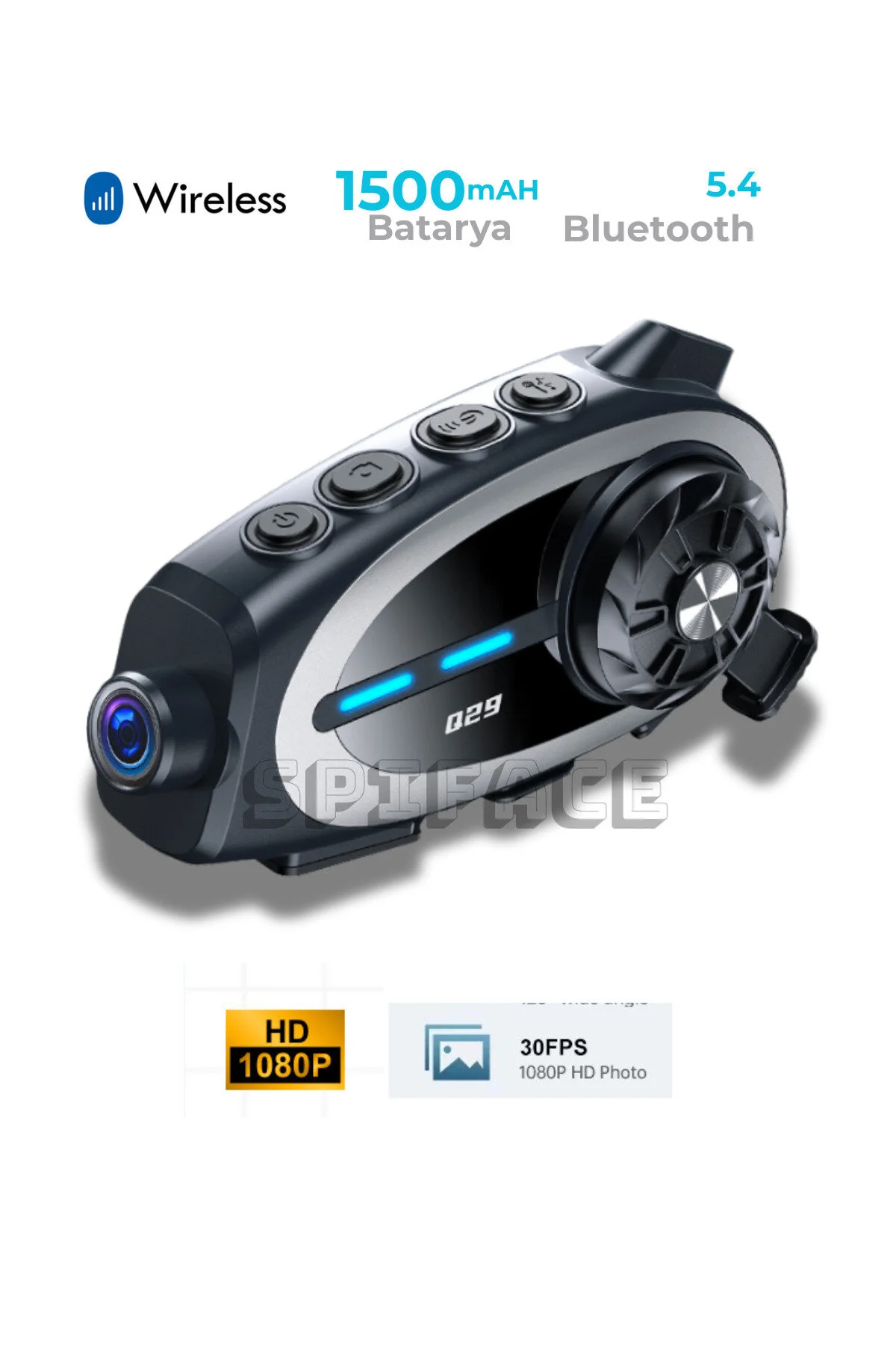 اینترکام دوربین INTERKOM Q29 1080P ضبط ویدیویی 5.4 دستیار بلوتوث AI S Spiface