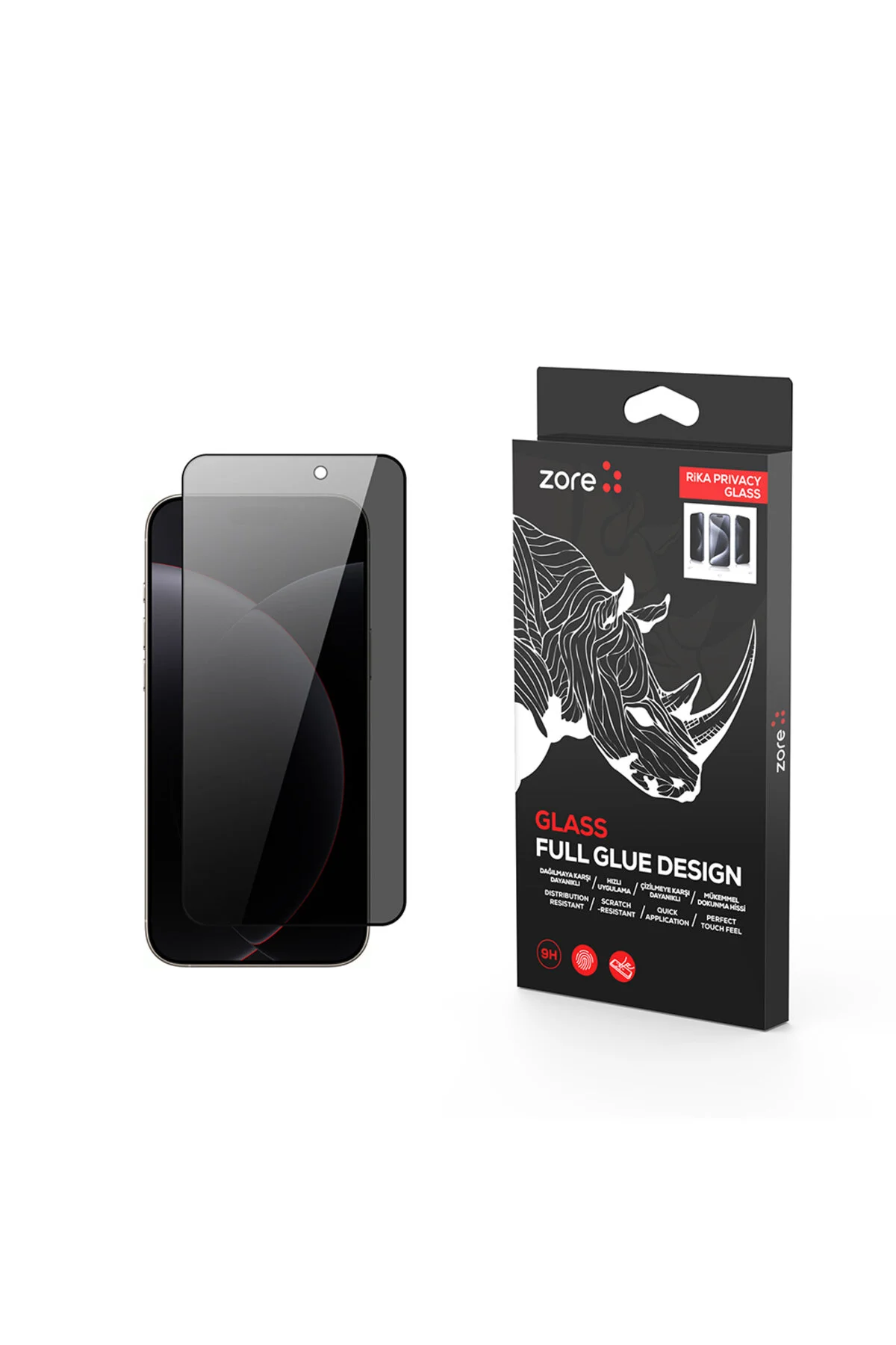 محافظ صفحه نمایش APPLE IPHONE 17 PRO مقاوم در برابر 9H PREMIUM شیشه ای kılıffuarı