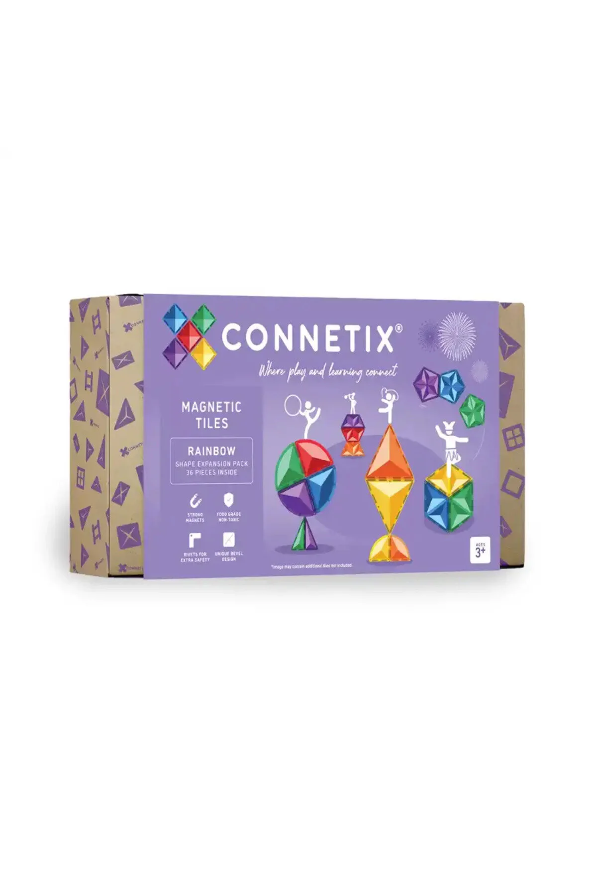 لگو و اسباب بازی های ساخت محور ساختمانی 36 تکه بلوک مغناطیسی انبساط رنگین کمان از ترکیه Connetix