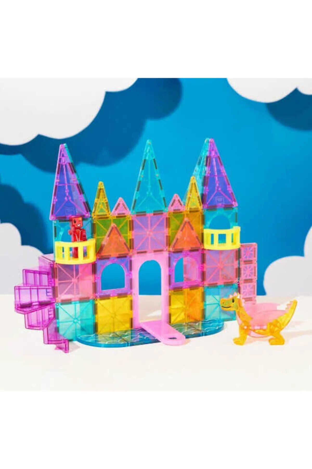 لگو و اسباب بازی های ساخت محور MAGNA TILES® قلعه DLX + میکروماگ شاهزاده خانم 48 قطعه Magna Tiles
