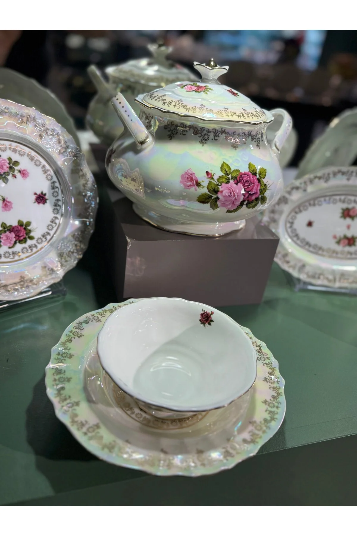 سرویس غذاخوری ESTERHOMEDECOR 12 شخص 60 قطعه شام چینی SEDEFLI مجموعه گل hediye