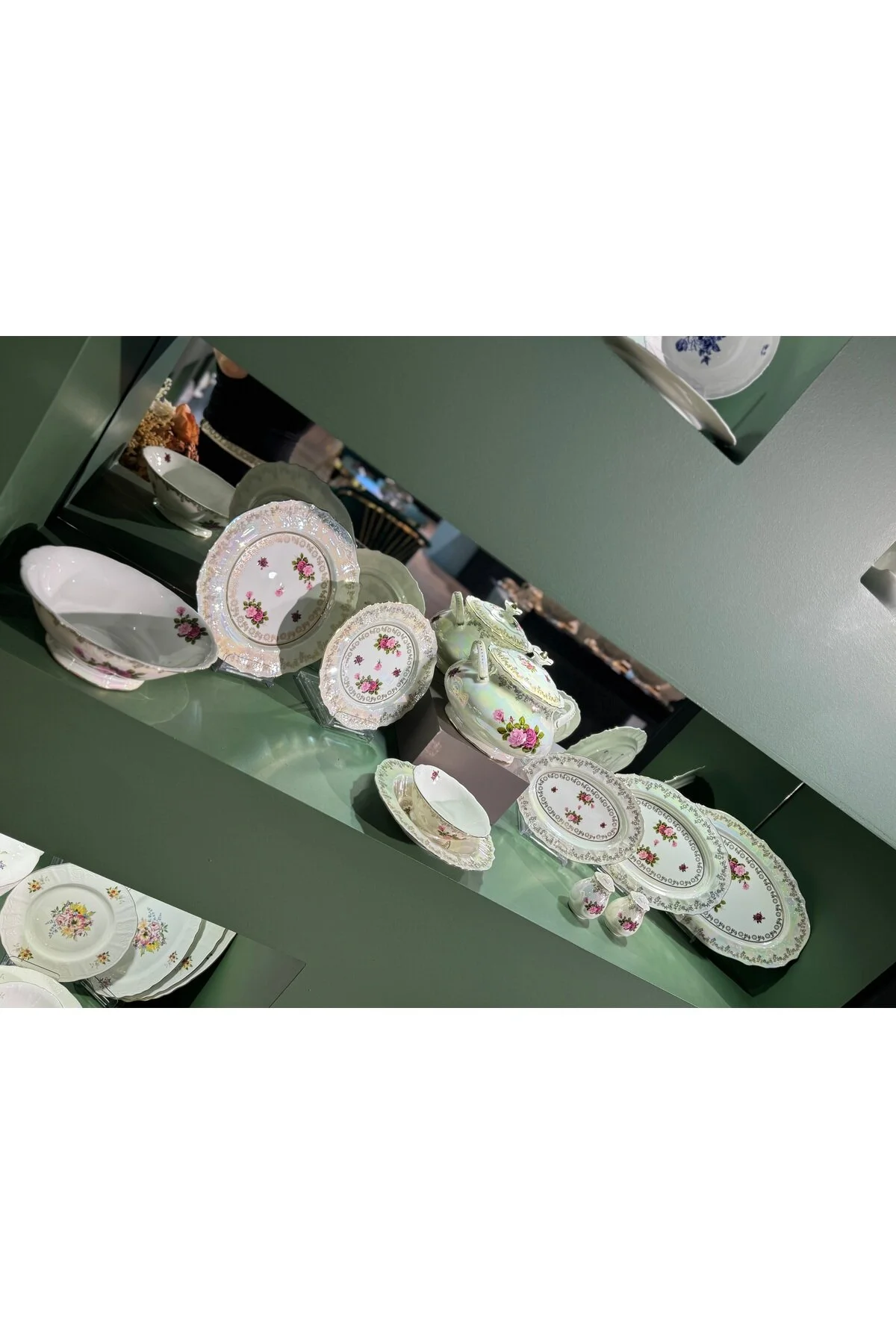 سرویس غذاخوری ESTERHOMEDECOR 12 شخص 60 قطعه شام چینی SEDEFLI مجموعه گل hediye