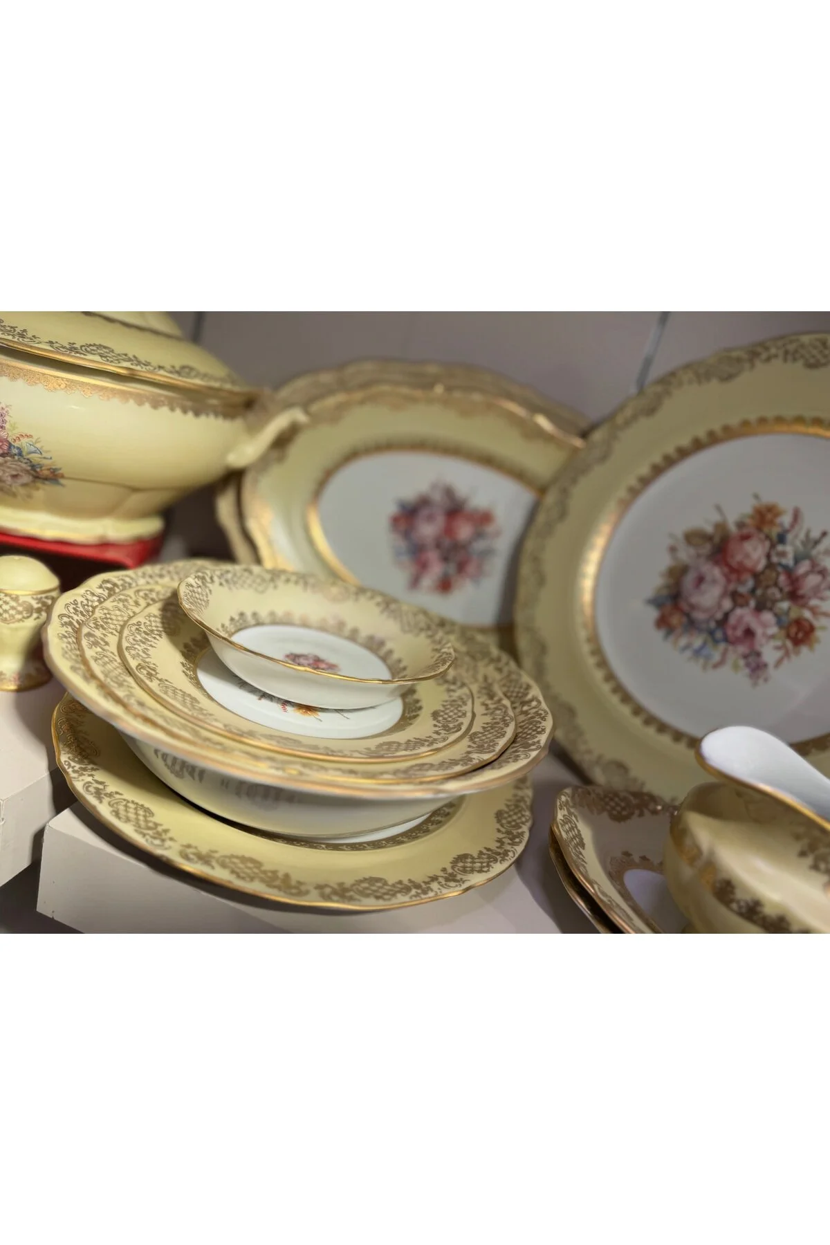 سرویس غذاخوری ESTERHOMEDECOR 12 نفر 74 قطعه چینی ایتالیایی مجموعه مات رنگ S.CLARY hediye