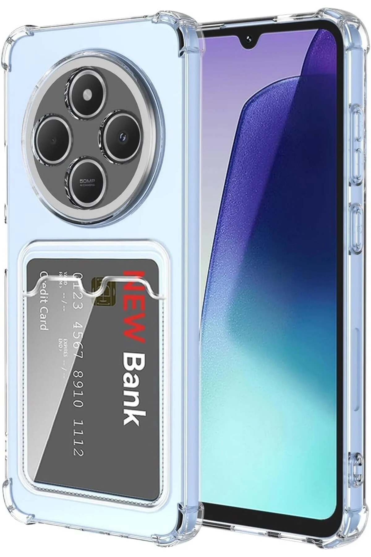 کاور و قاب محافظ دوربین شیائومی REDMI 14C گوشه ضربه‌گیر با کیف‌پول نگهدارنده کارت در پشت Fibaks