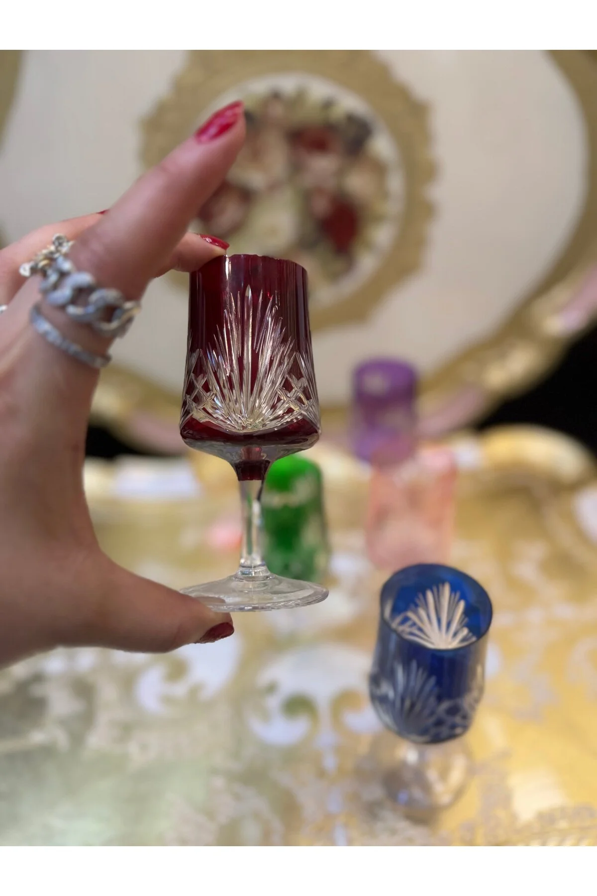 لیوان ESTERHOMEDECOR 6 قهوه و همچنین مینی شیشه کریستالی دمیدن به سبک ای بسیار نازک hediye