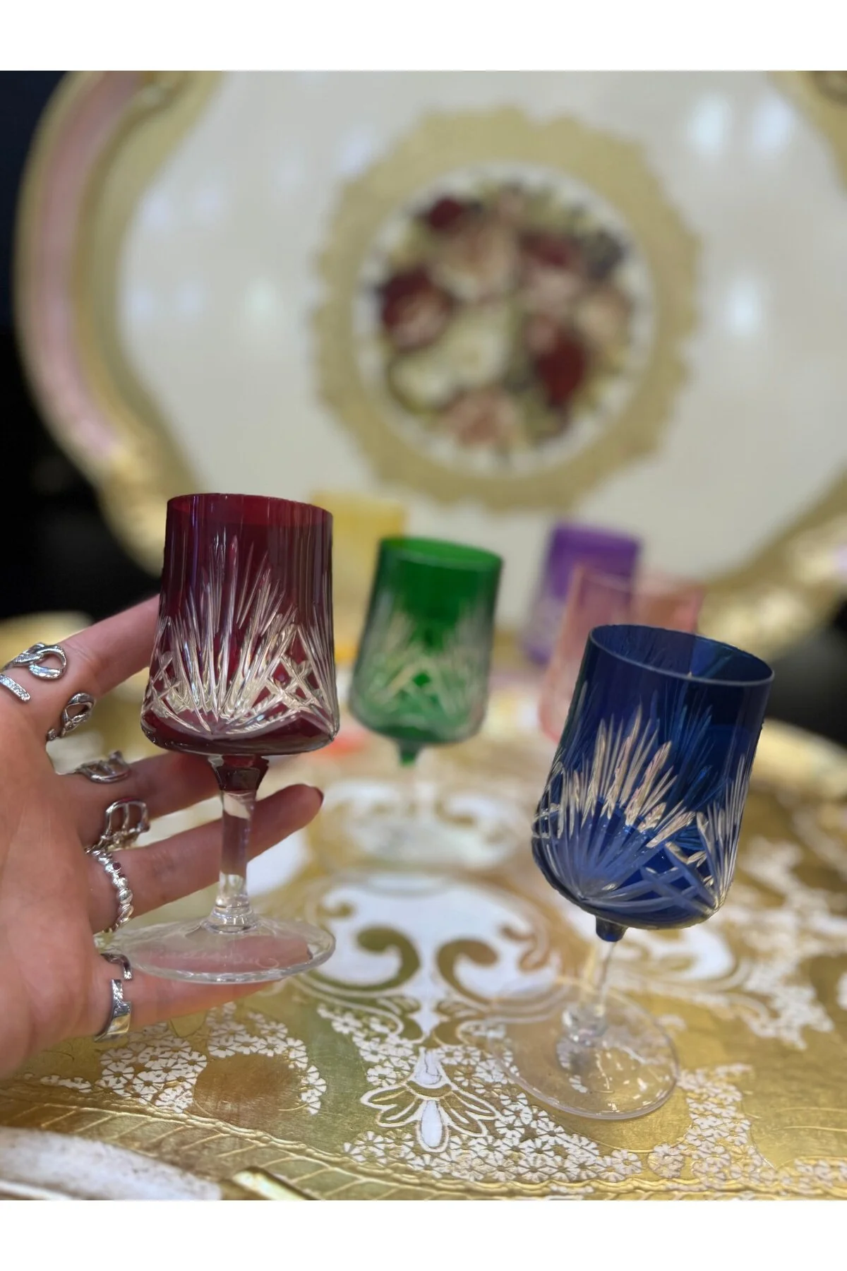 لیوان ESTERHOMEDECOR 6 قهوه و همچنین مینی شیشه کریستالی دمیدن به سبک ای بسیار نازک hediye