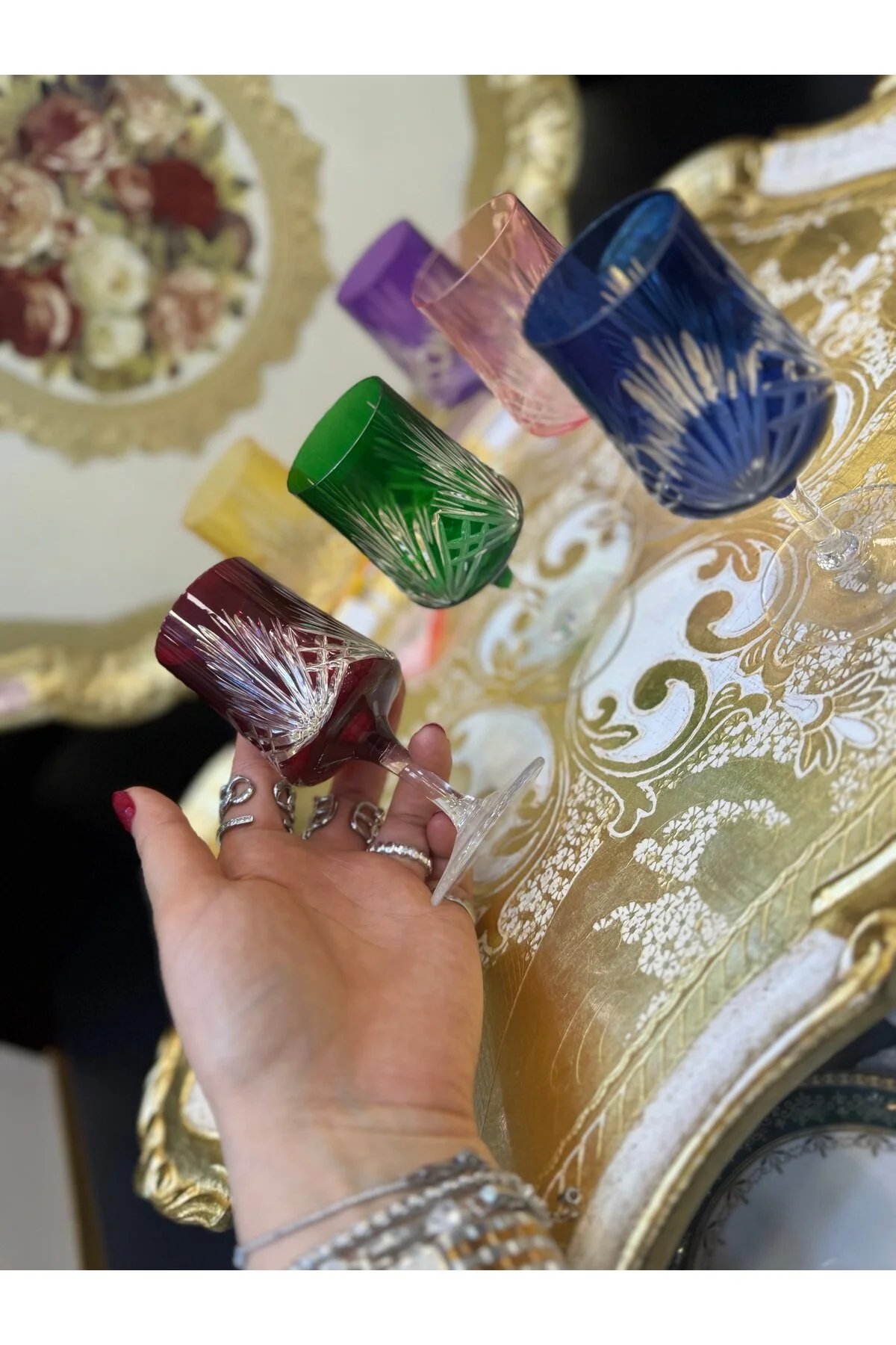 لیوان ESTERHOMEDECOR 6 قهوه و همچنین مینی شیشه کریستالی دمیدن به سبک ای بسیار نازک hediye