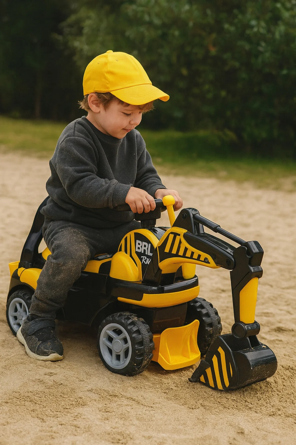 اسکوتر کودکان سطل بیل مکانیکی BINGIT – اسباب بازی قابل سوار اولین ماشین من سن +3 رانندگی حفاری Scooter