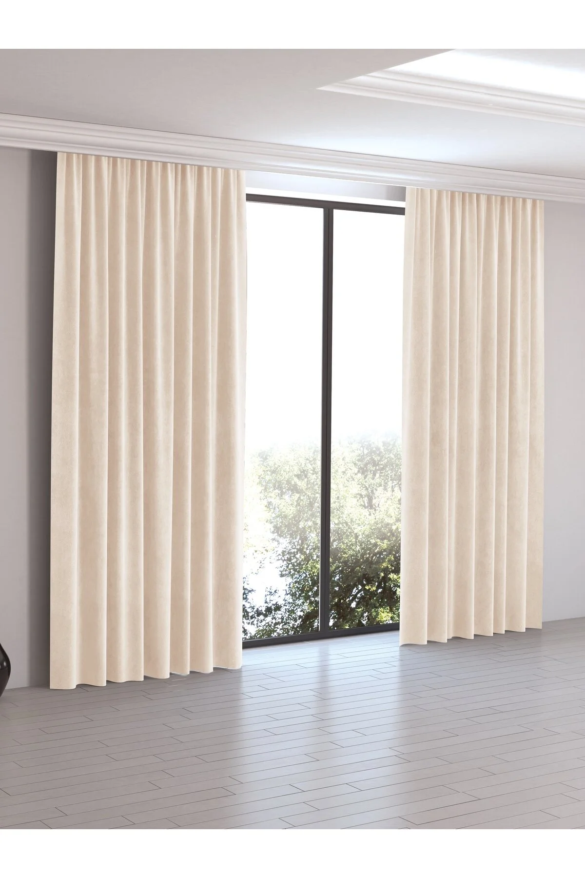 پرده ضخیم (فون) سریال روزانه Ecru Color Island Curtain  Perle