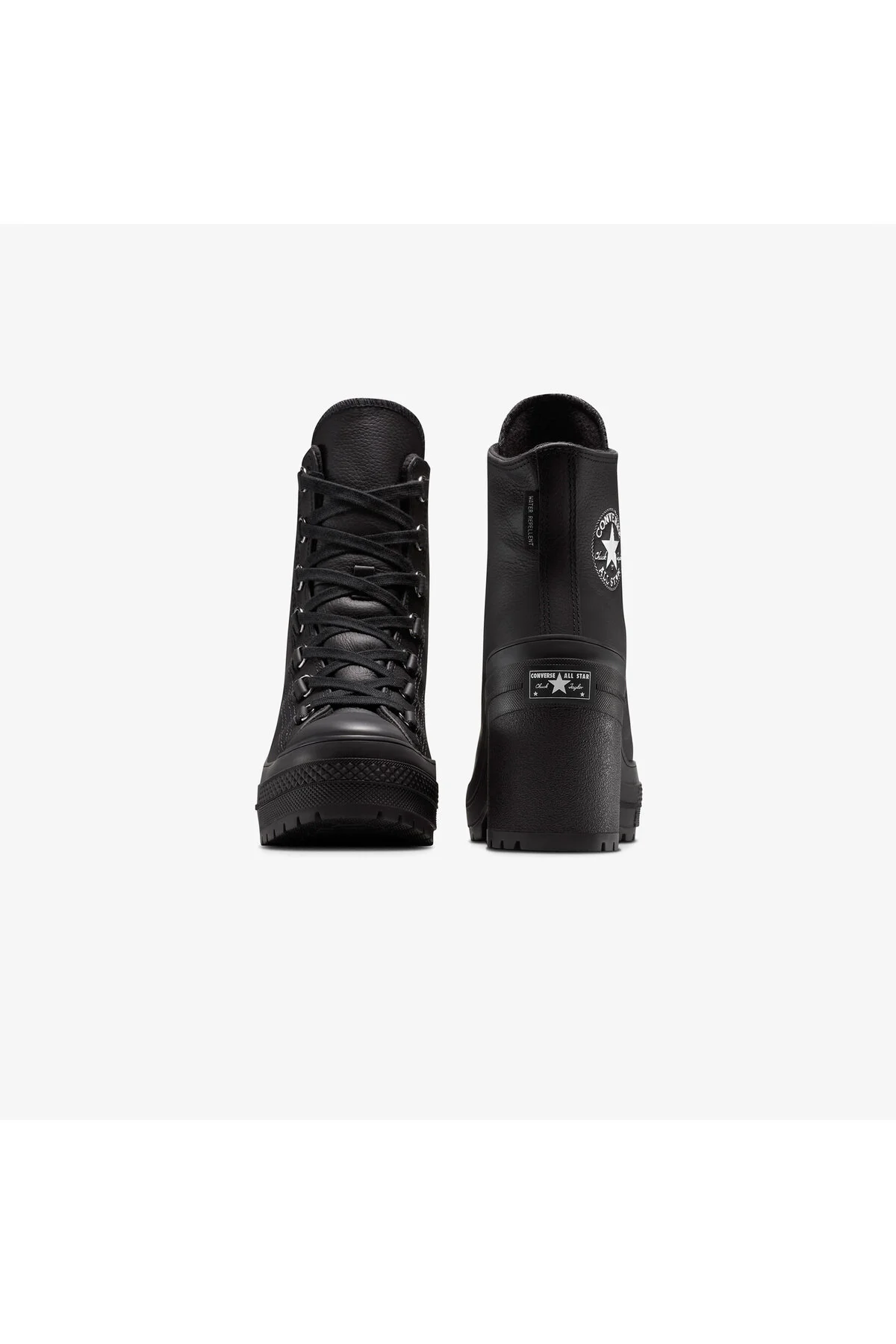 اسنیکر کفش کتانی مشکی زنانه چرم پاشنه بلند چاک 70 دی لوکس کانورس Converse
