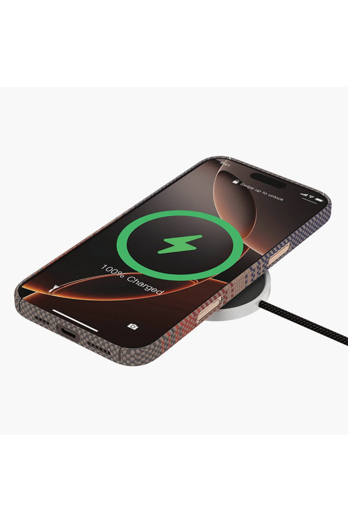 کاور و قاب IPHONE 16 PRO KEVLAR MAGNETIC CHARGING CASE Fuchsia