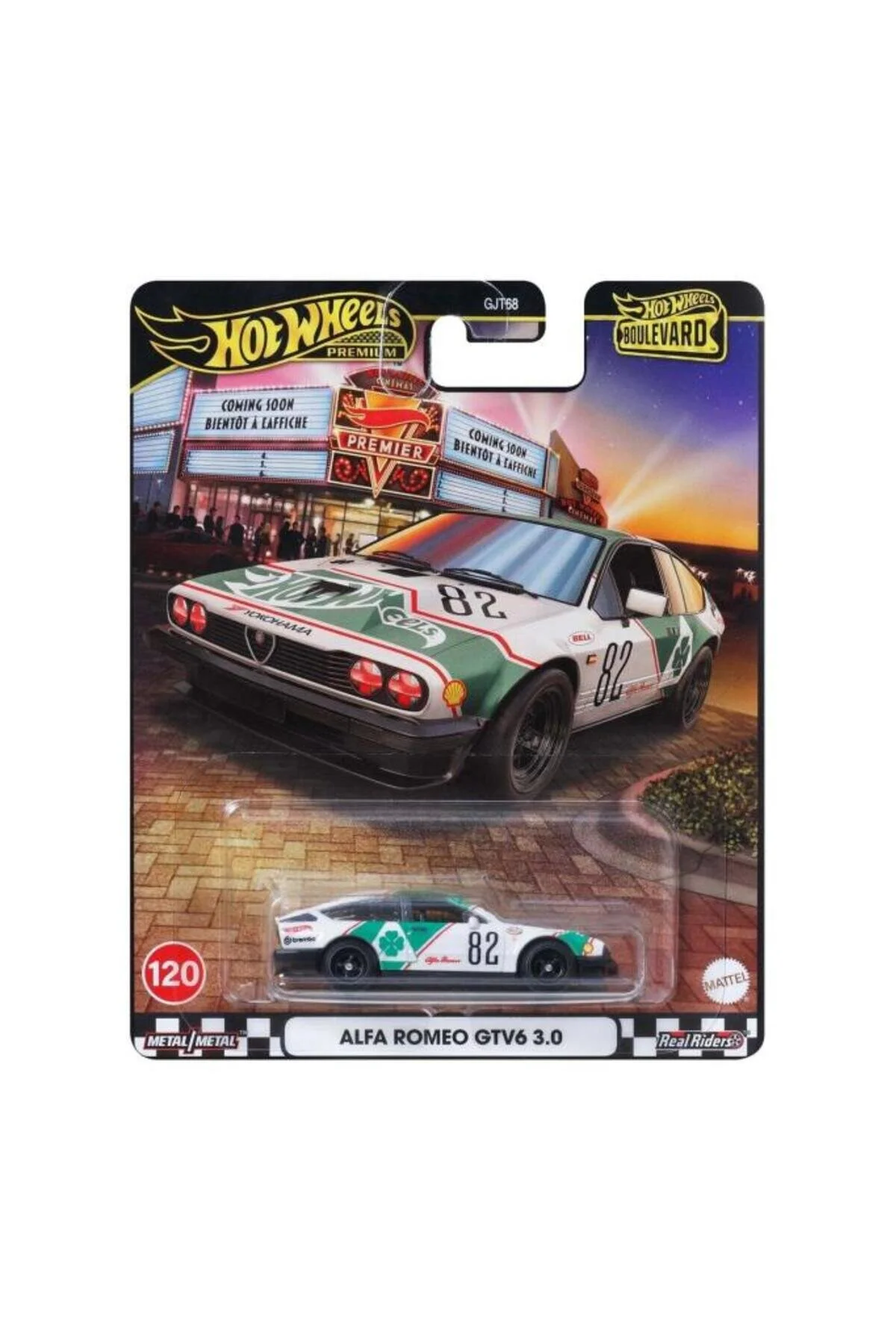 ماشین اسباب بازی بلوار پریمیوم GJT68 JBL16 ALFA ROMEO GTV6 3.0 از ترکیه HOT WHEELS