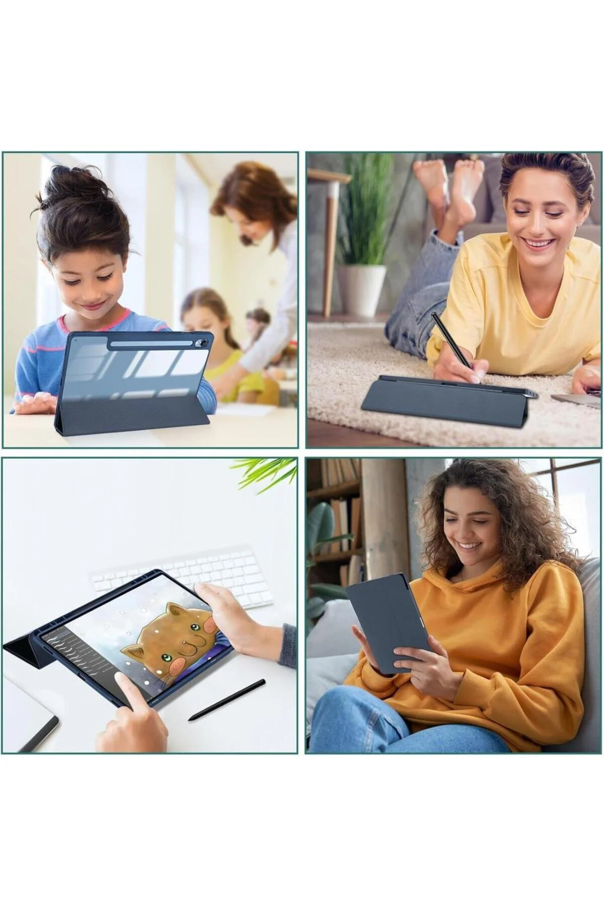 کاور تبلت گرافیتی قاب 13.1 اینچی سامسونگ GALAXY TAB S10 FE+ PLUS با محفظه قلم شفاف UnDePlus